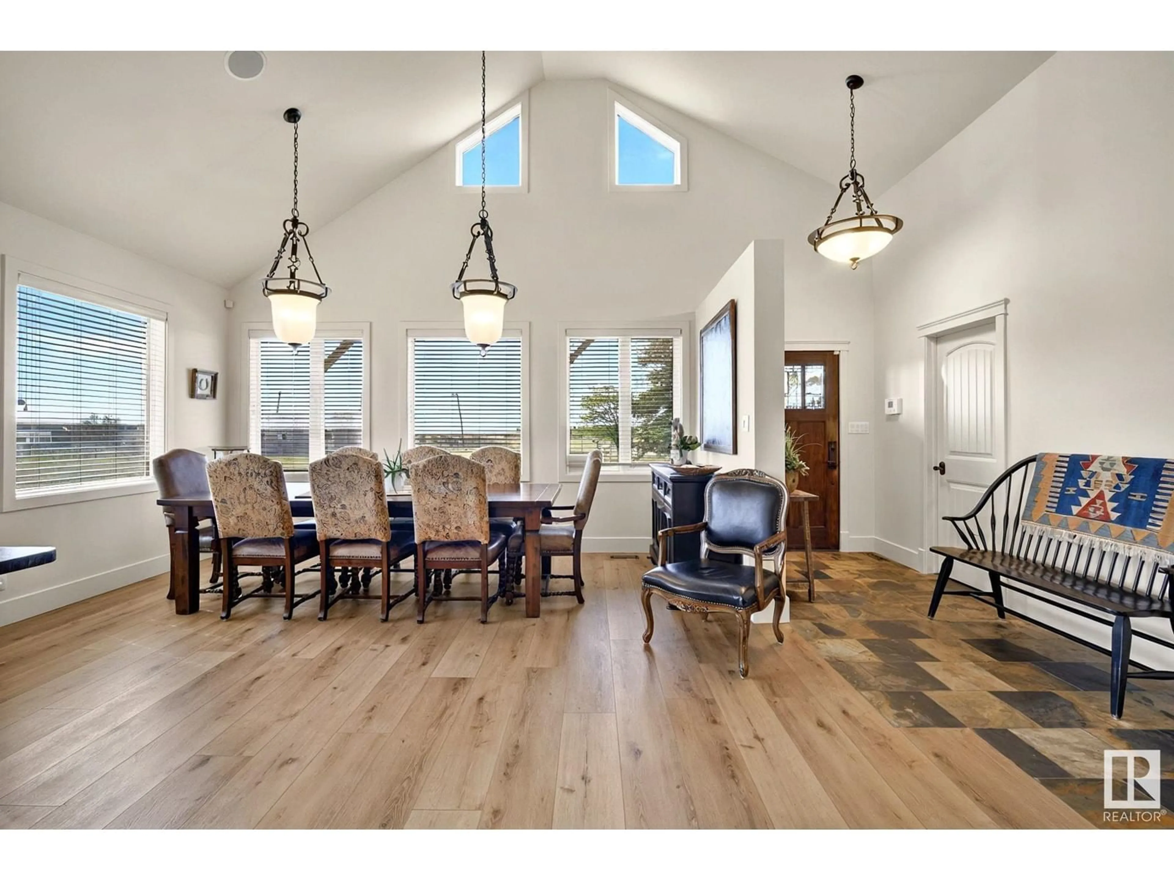 Dining room, wood/laminate floor for 26317 TWP ROAD 552, Rural Sturgeon County Alberta T8R1T4