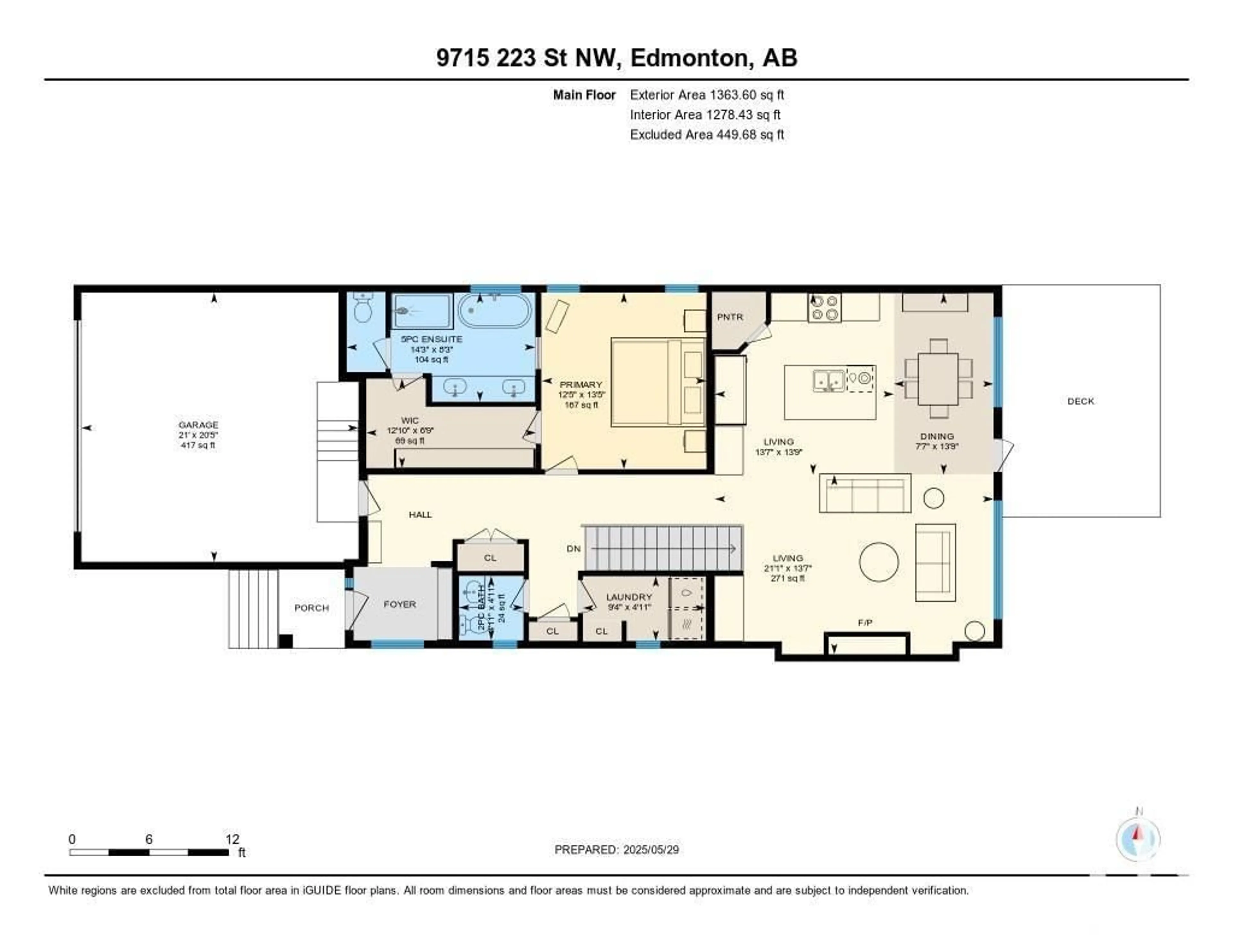 Floor plan for NW - 9715 223 ST, Edmonton Alberta T5T7B7