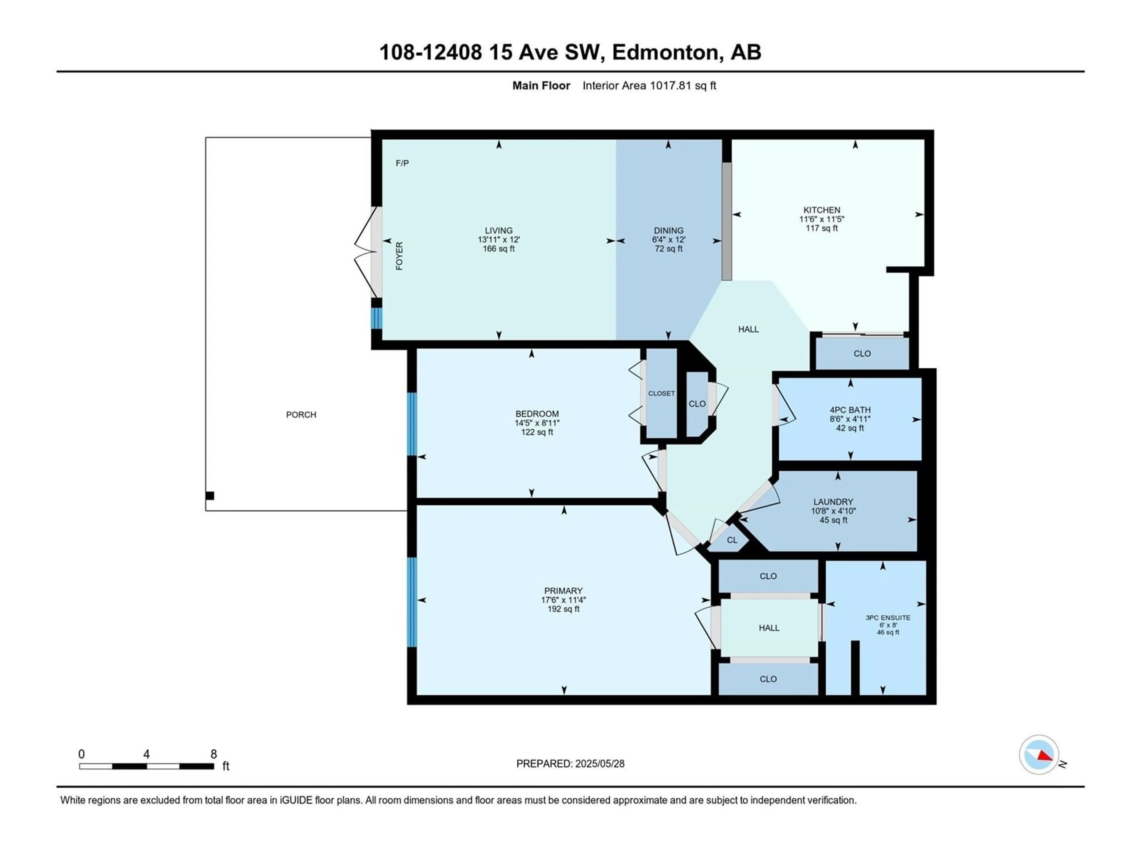 Floor plan for #108 - 12408 15 AV, Edmonton Alberta T6W1X2