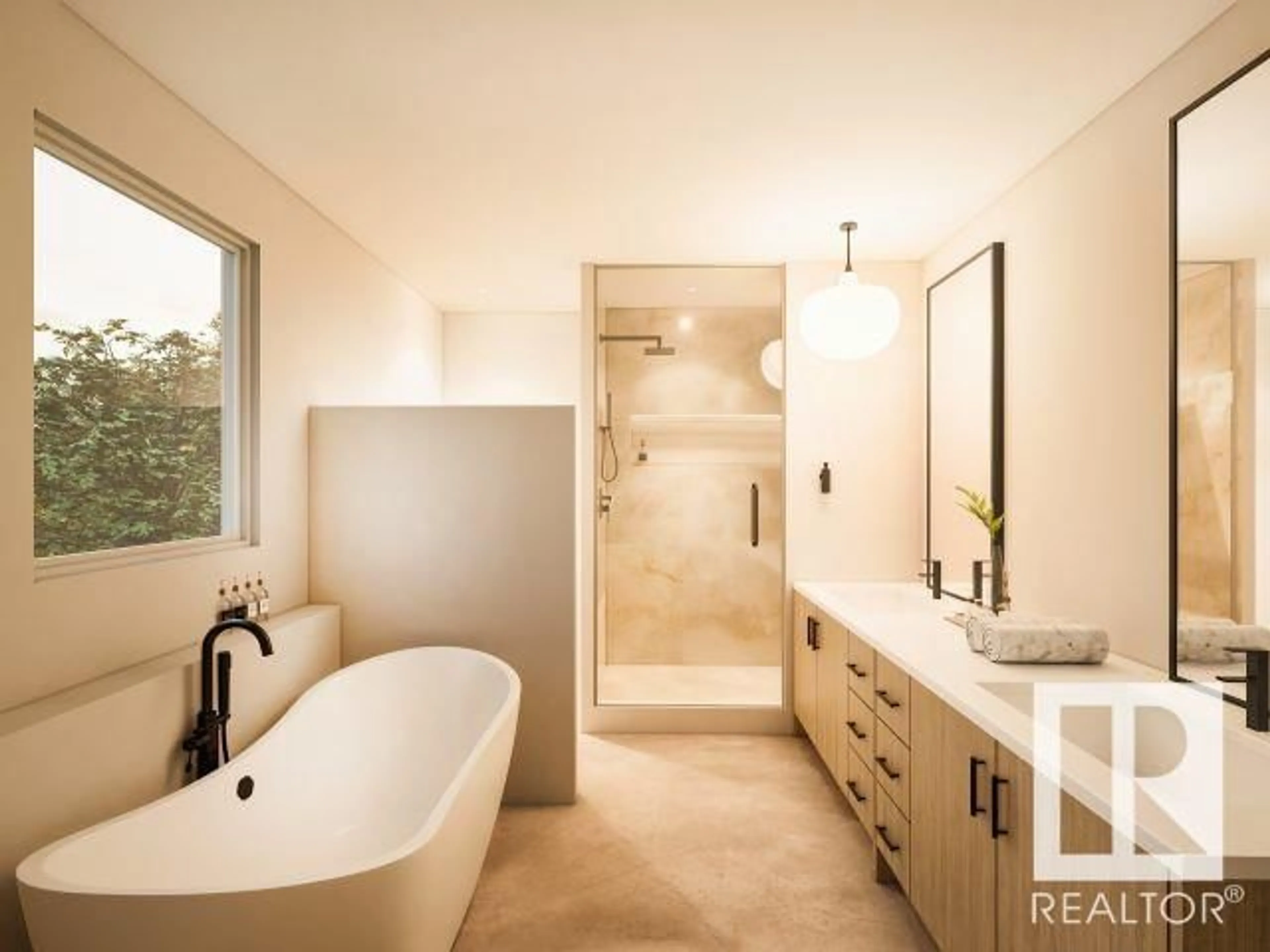 Contemporary bathroom, ceramic/tile floor for NW - 6303 109B AV, Edmonton Alberta T6A1S7