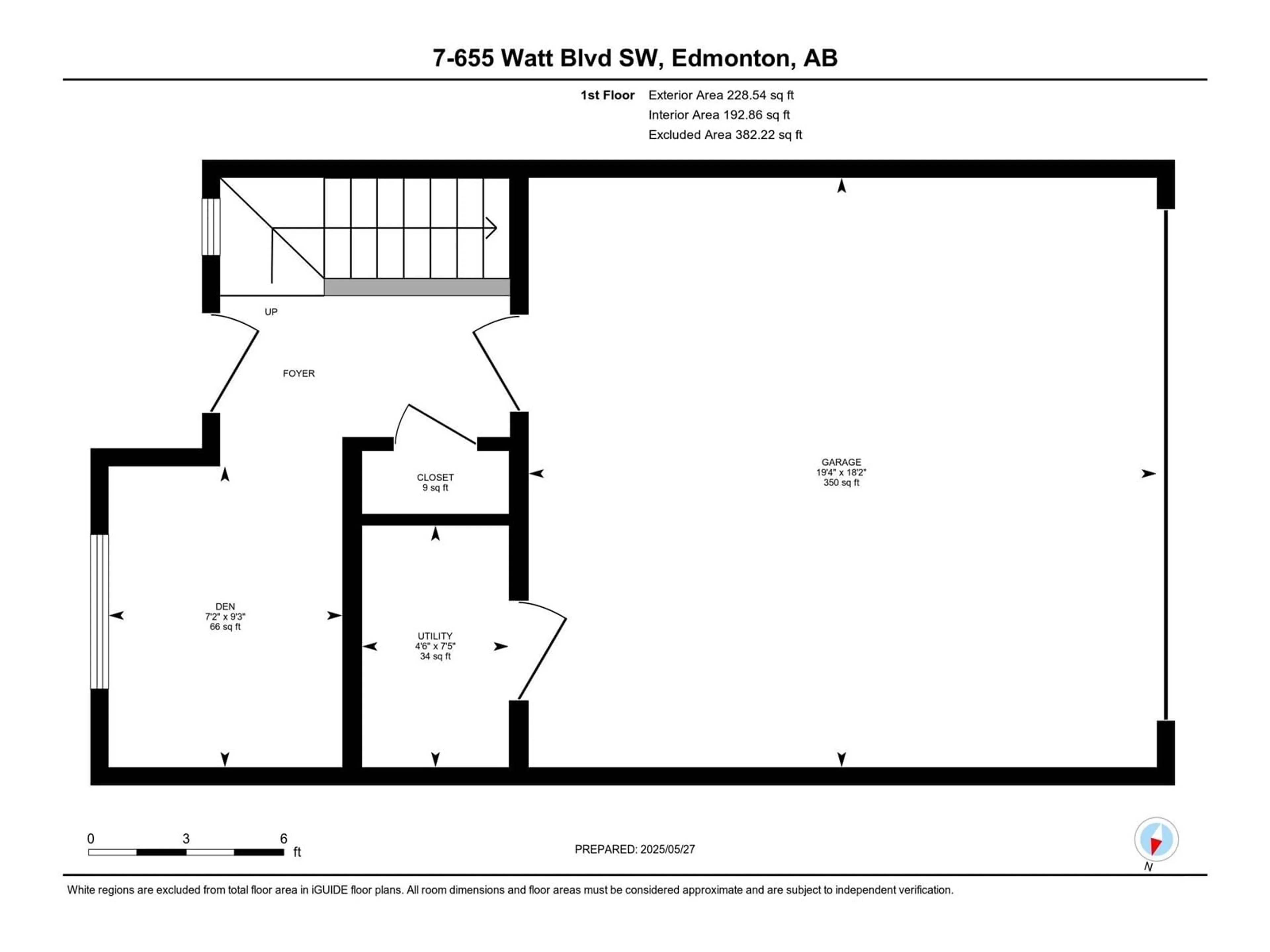 Floor plan for 7 - 655 WATT BV, Edmonton Alberta T6X0Y2