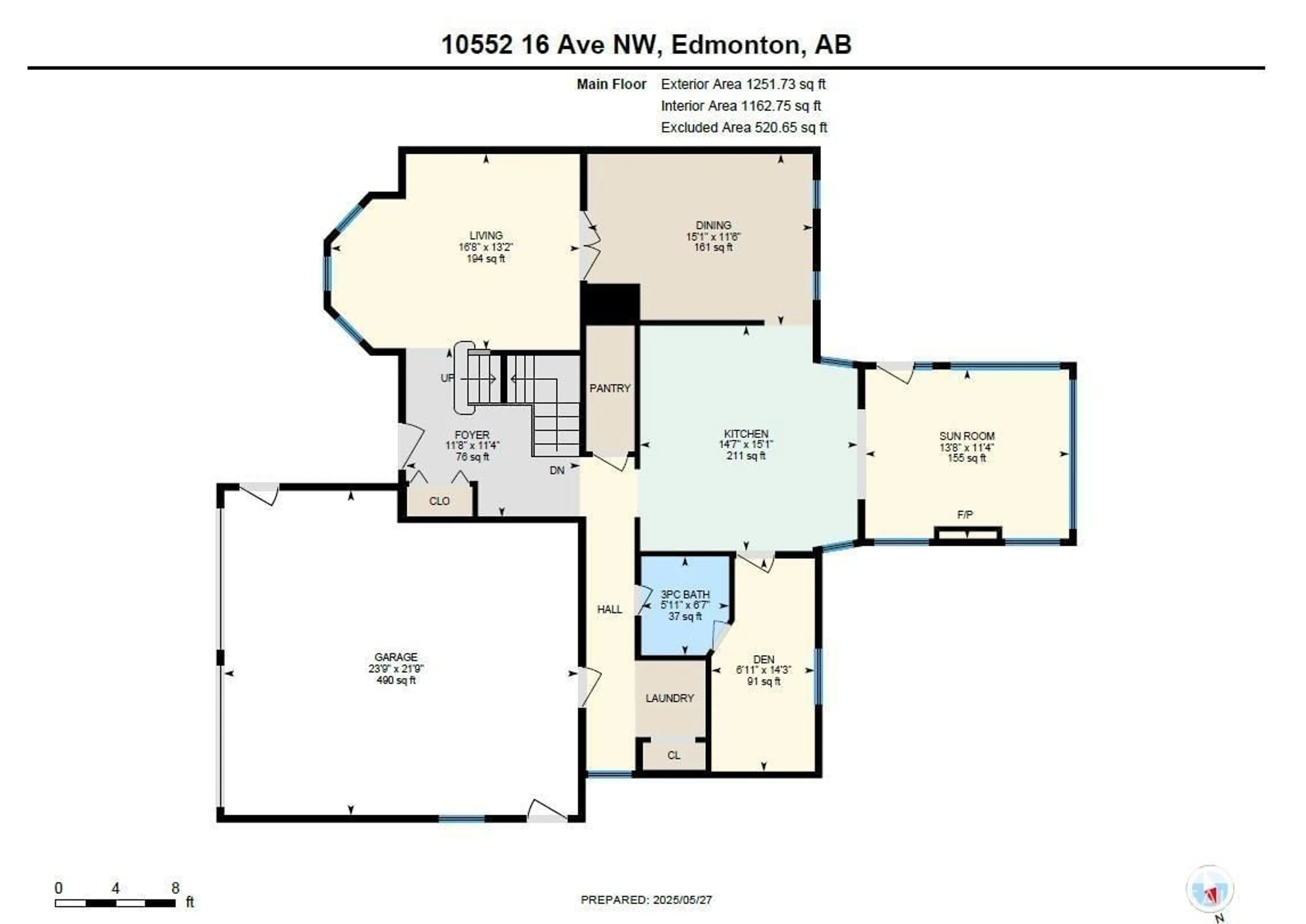 Floor plan for 10552 16 AV, Edmonton Alberta T6J5H9