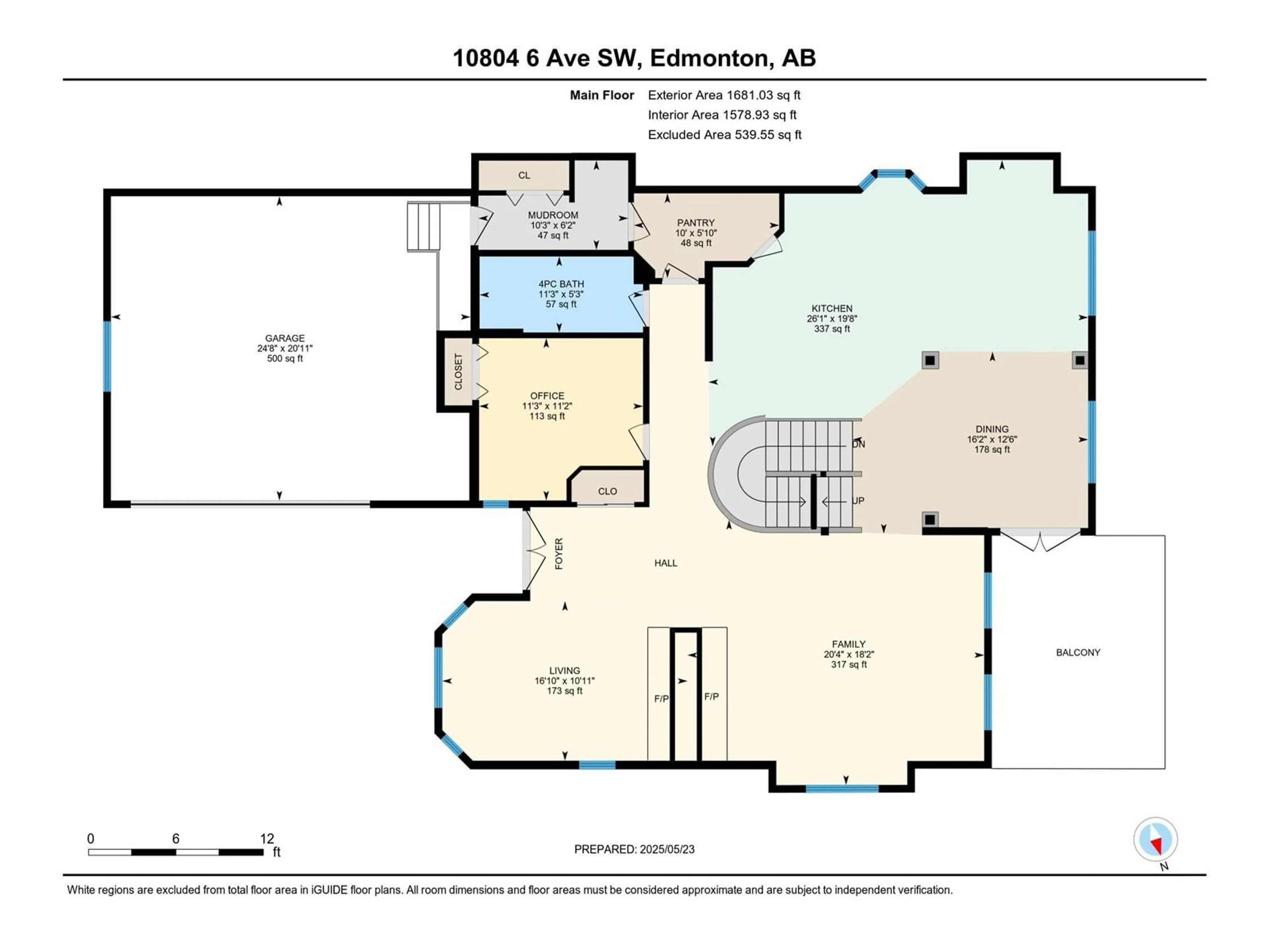 Floor plan for 10804 6 AV, Edmonton Alberta T6W1G3