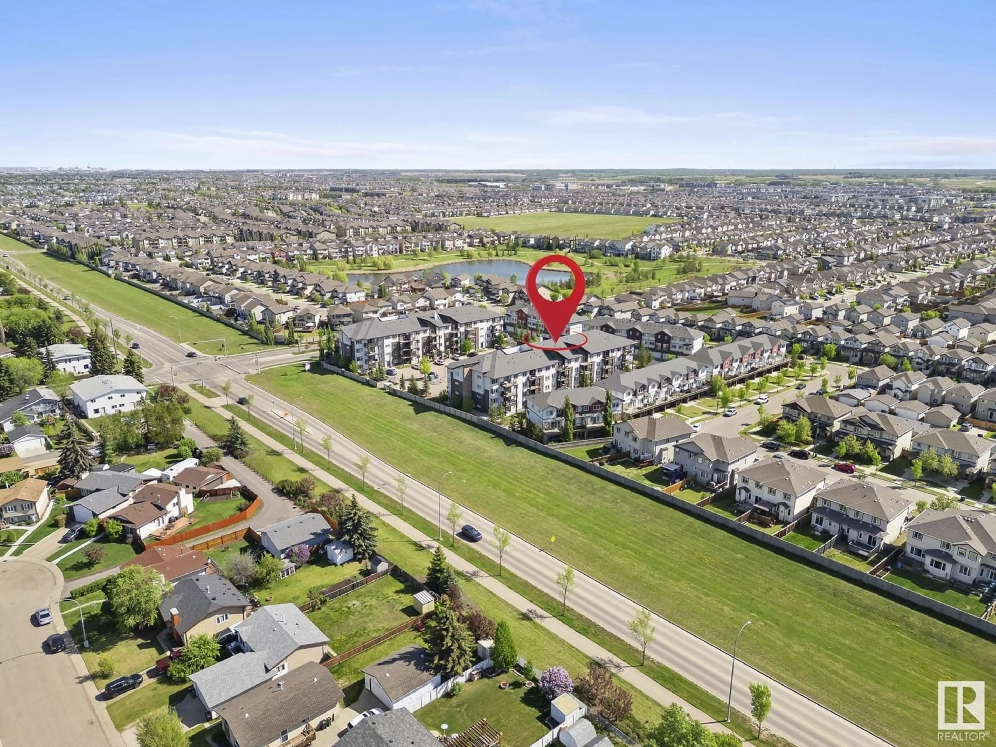 A pic from outside/outdoor area/front of a property/back of a property/a pic from drone, street for #306 - 3353 16A AV, Edmonton Alberta T6T0V4