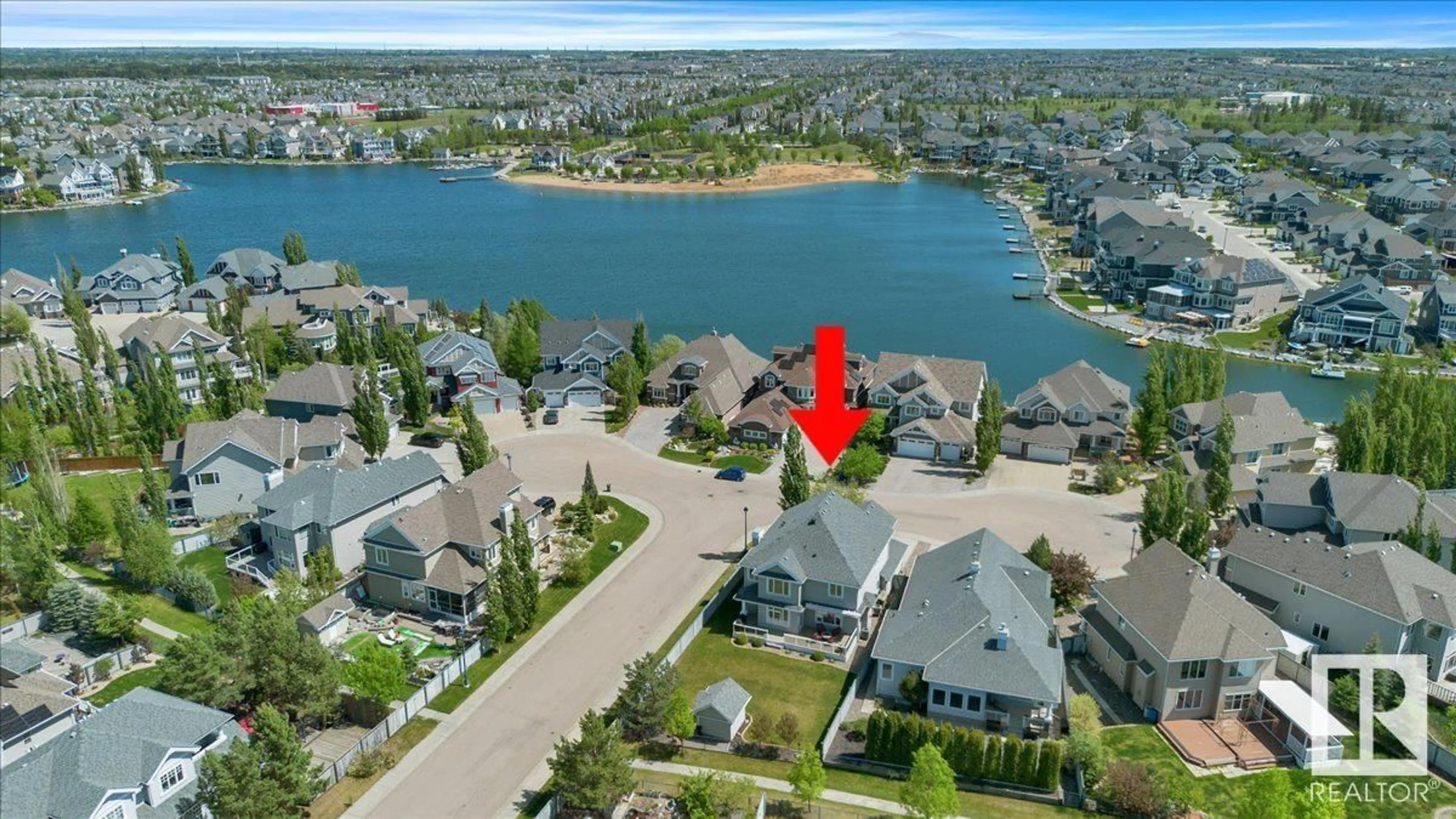 A pic from outside/outdoor area/front of a property/back of a property/a pic from drone, water/lake/river/ocean view for SW - 1808 90A ST, Edmonton Alberta T6X0C8