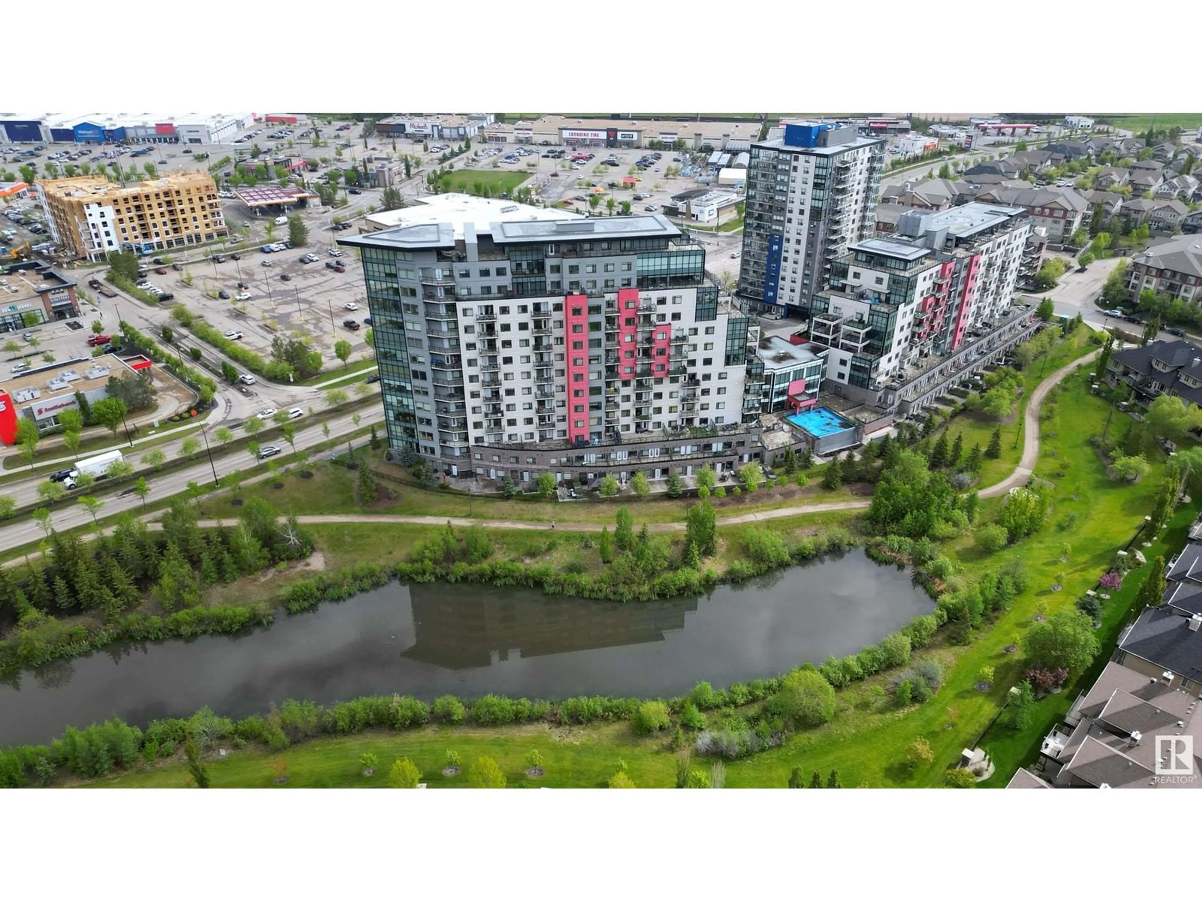 A pic from outside/outdoor area/front of a property/back of a property/a pic from drone, city buildings view from balcony for #104 - 5151 WINDERMERE BV, Edmonton Alberta T6W2K4