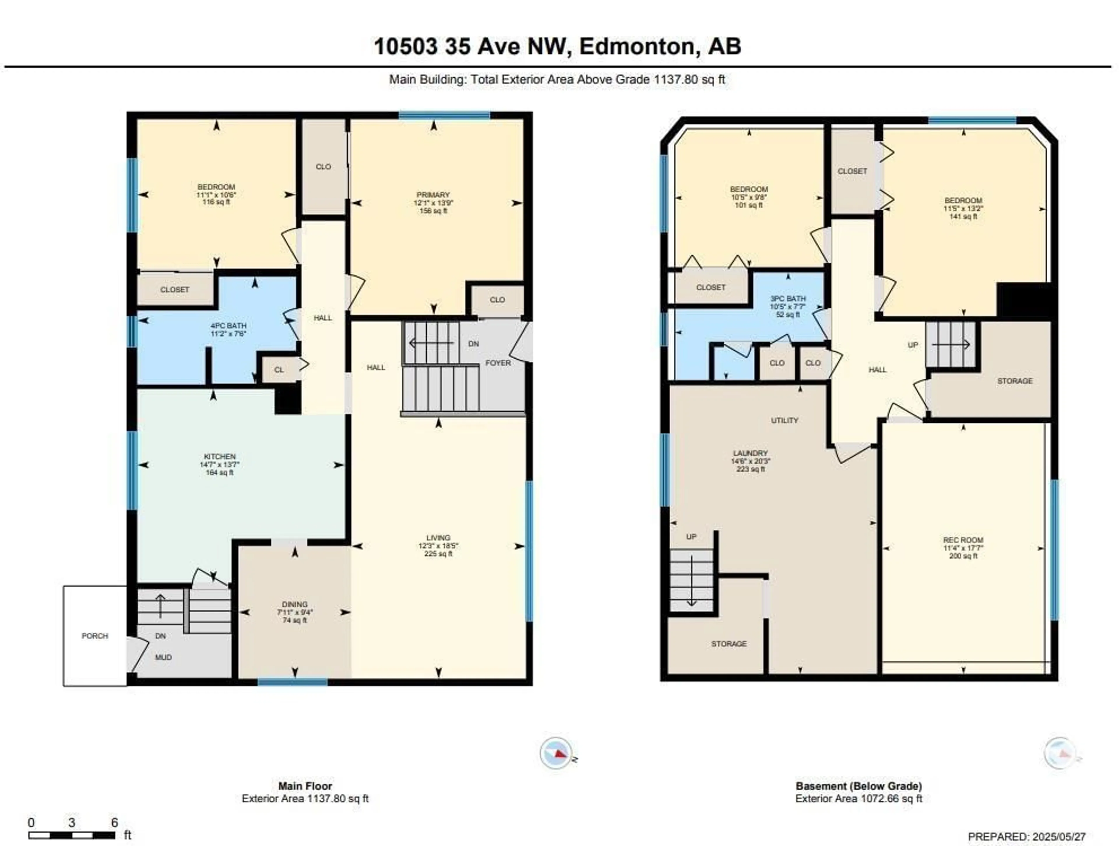 Floor plan for 10503 35 AV, Edmonton Alberta T6J2M1