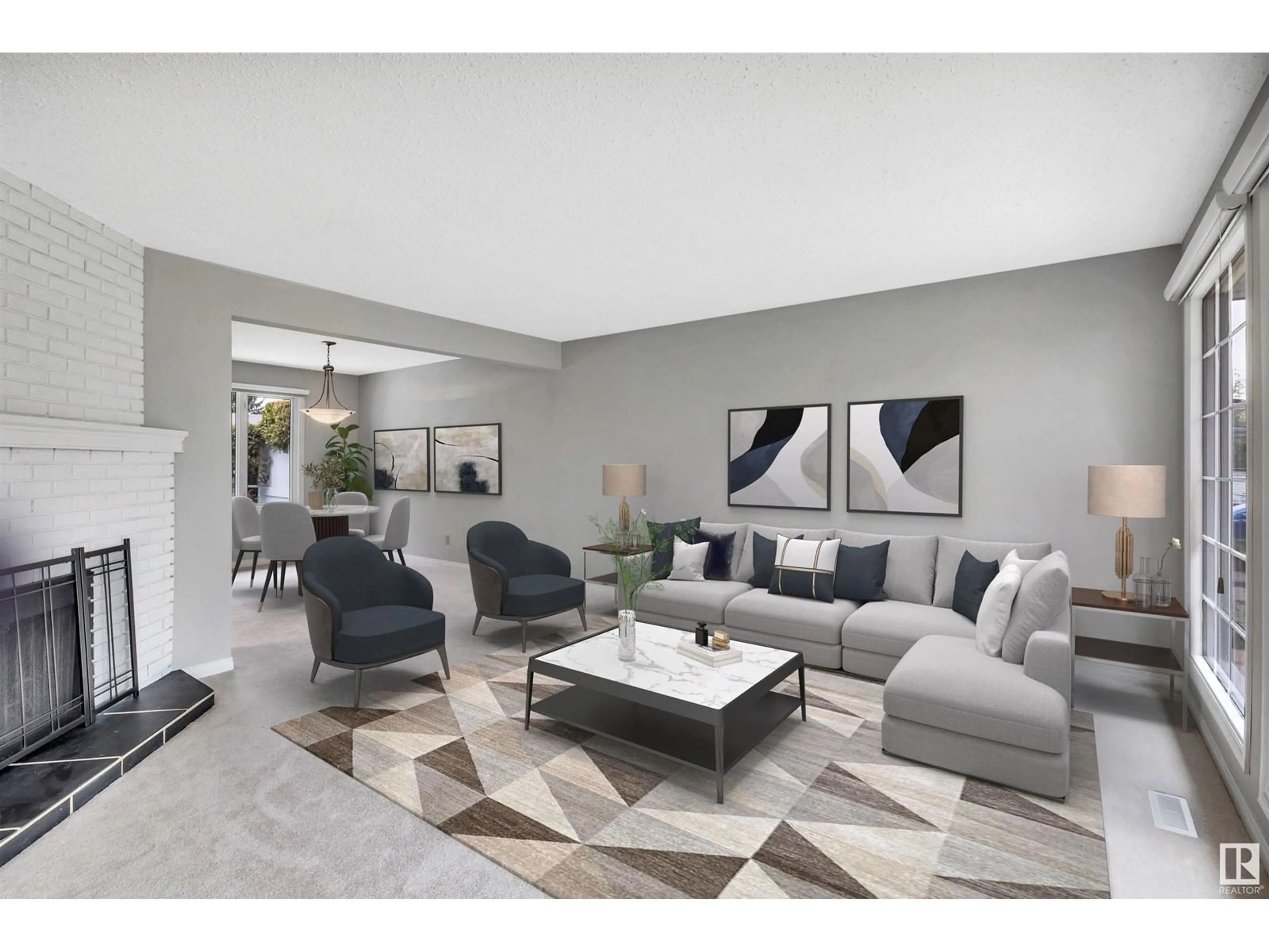 Living room with furniture, unknown for 18420 89 AV, Edmonton Alberta T5T1N5