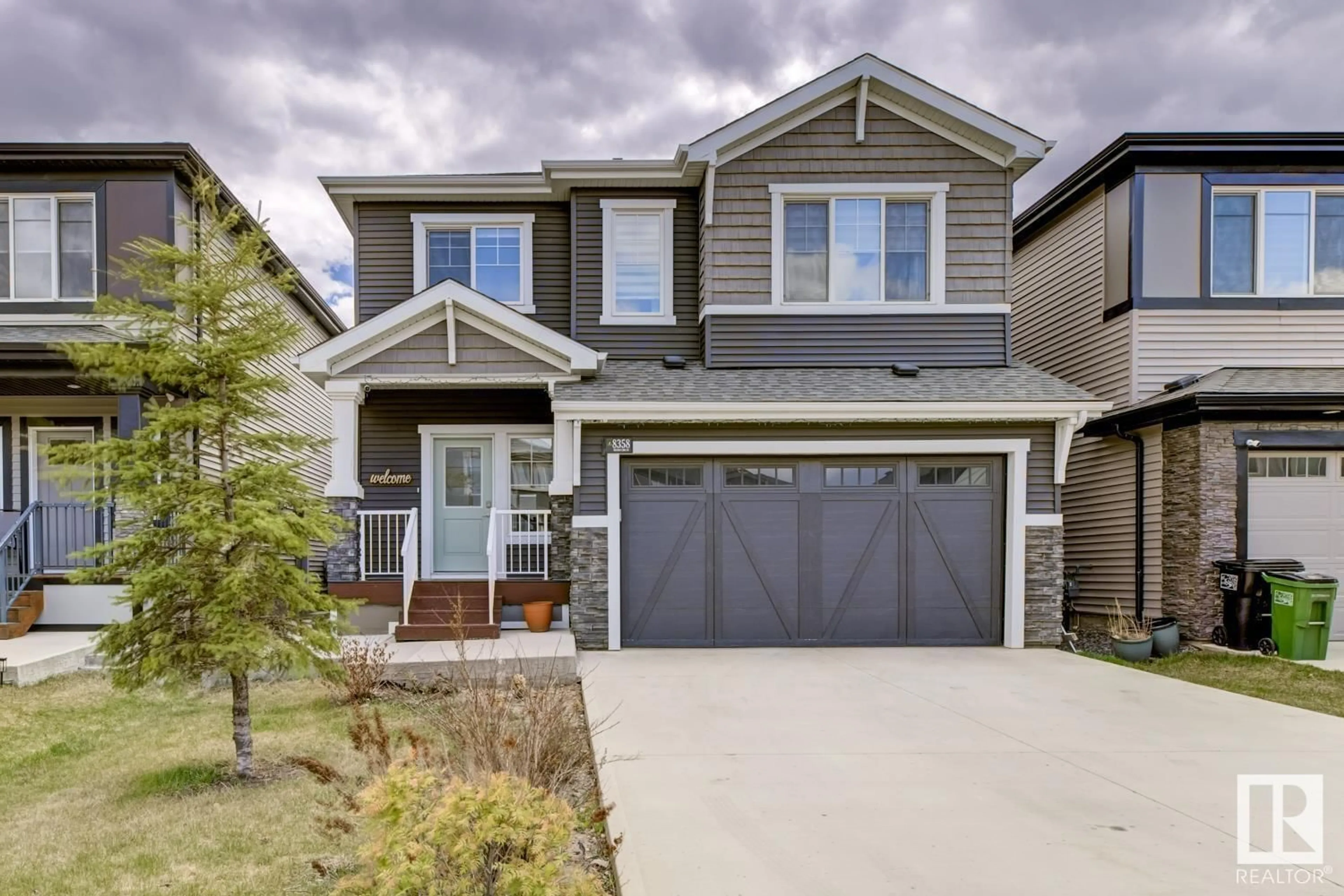 Home with vinyl exterior material, street for SW SW - 8358 MAYDAY LI, Edmonton Alberta T6X2L1