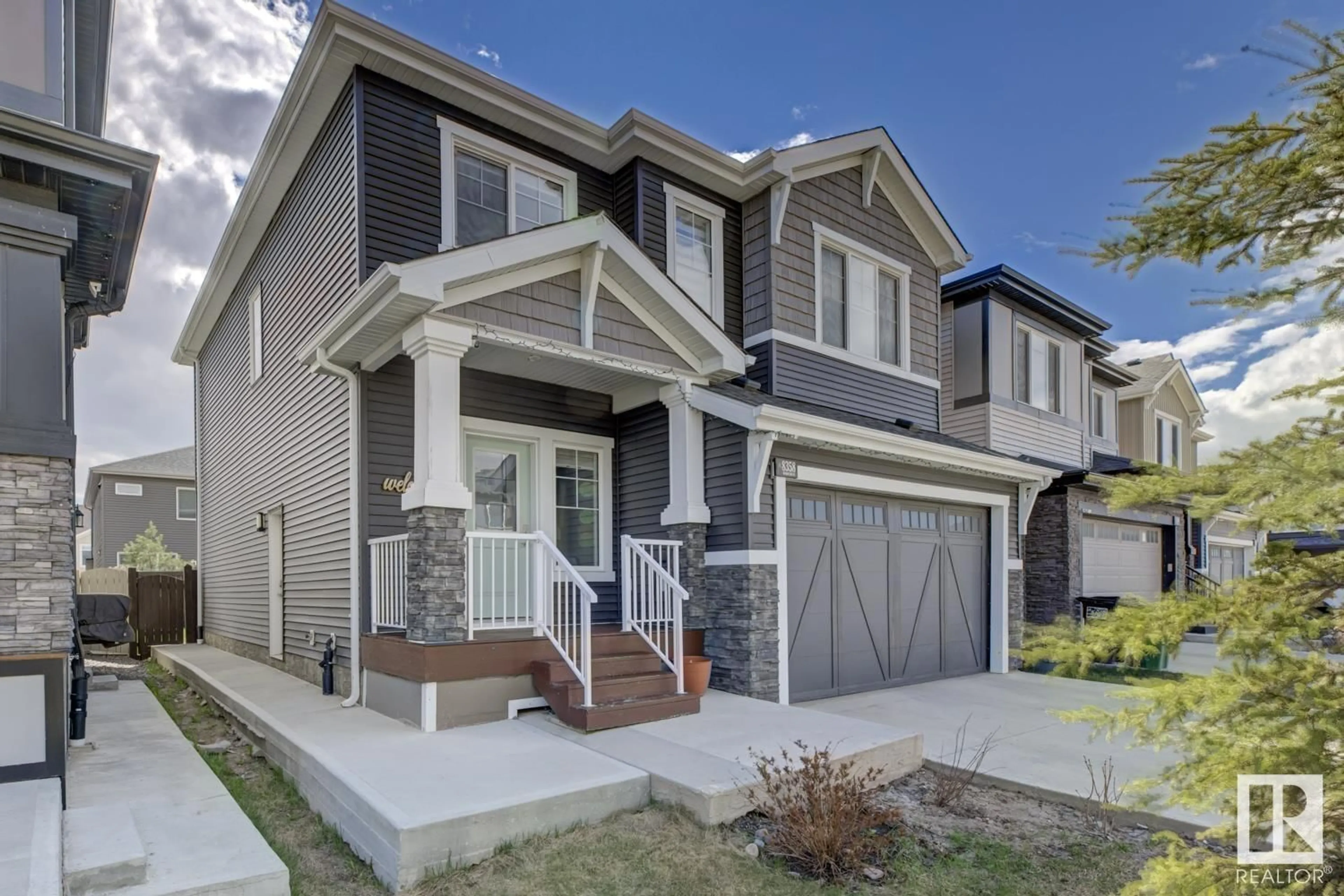 Home with vinyl exterior material, street for SW SW - 8358 MAYDAY LI, Edmonton Alberta T6X2L1