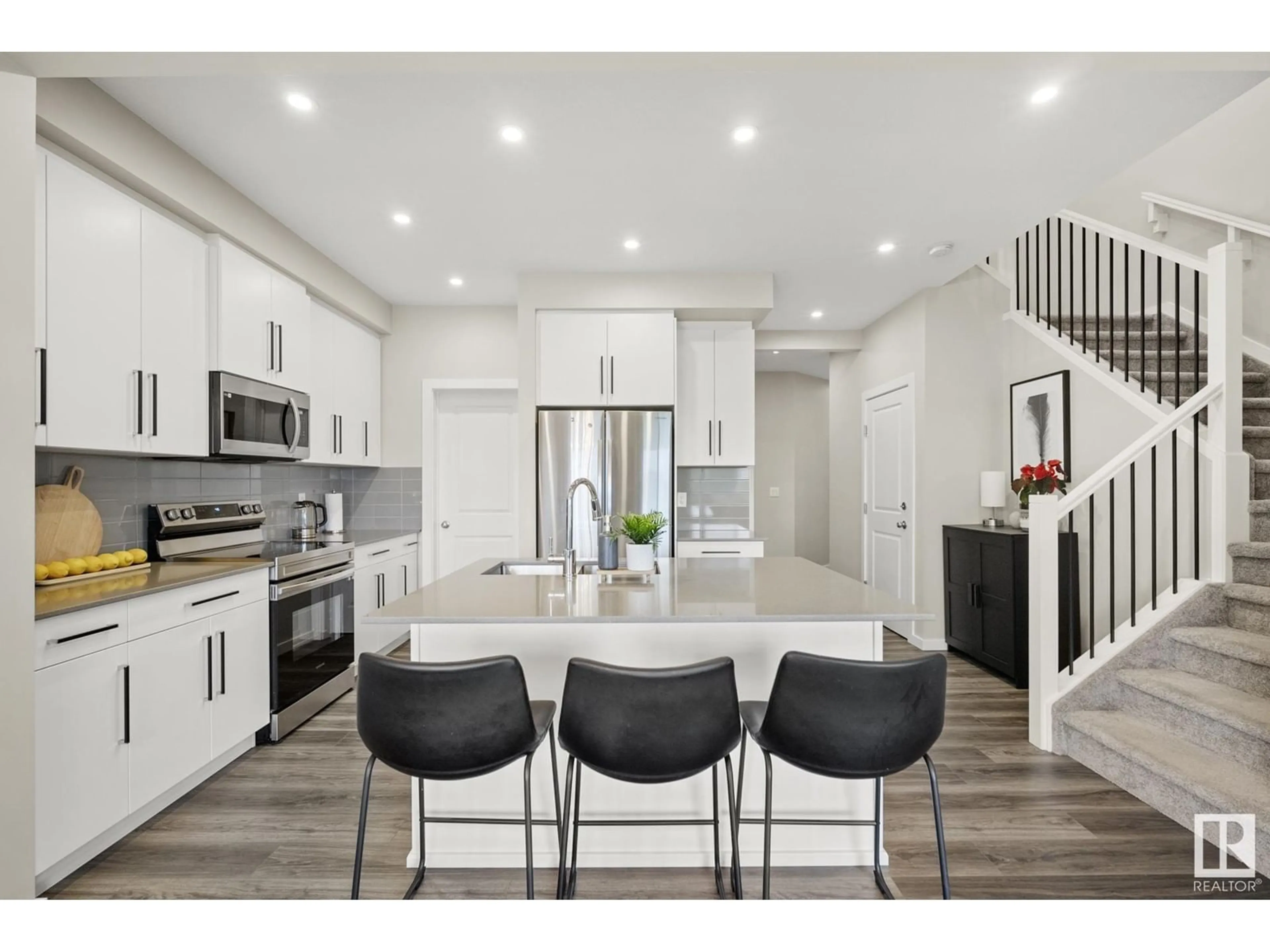 Open concept kitchen, ceramic/tile floor for SW - 3269 KULAY WY, Edmonton Alberta T6W5B5