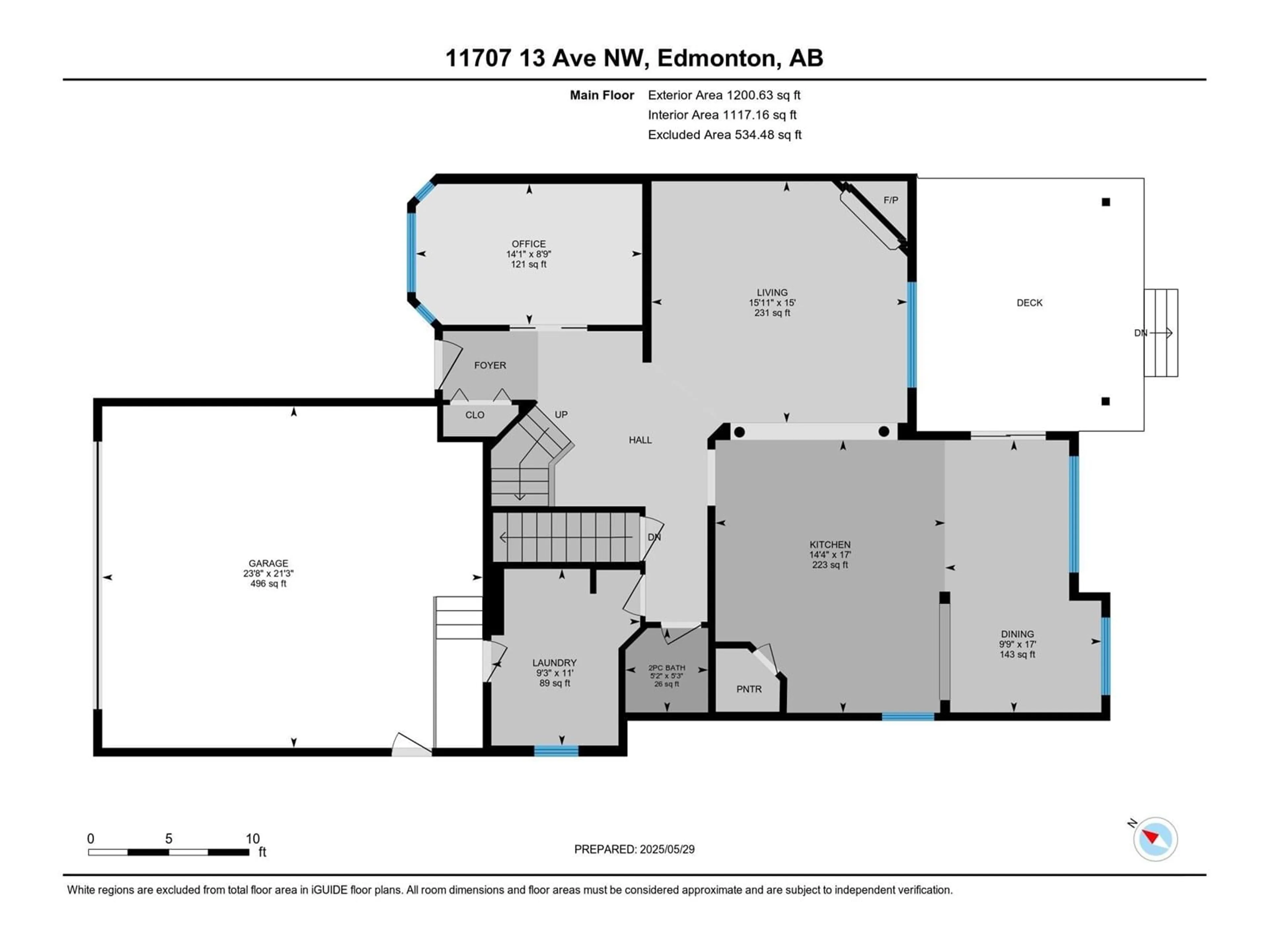 Floor plan for 11707 13 AV, Edmonton Alberta T6J7G1