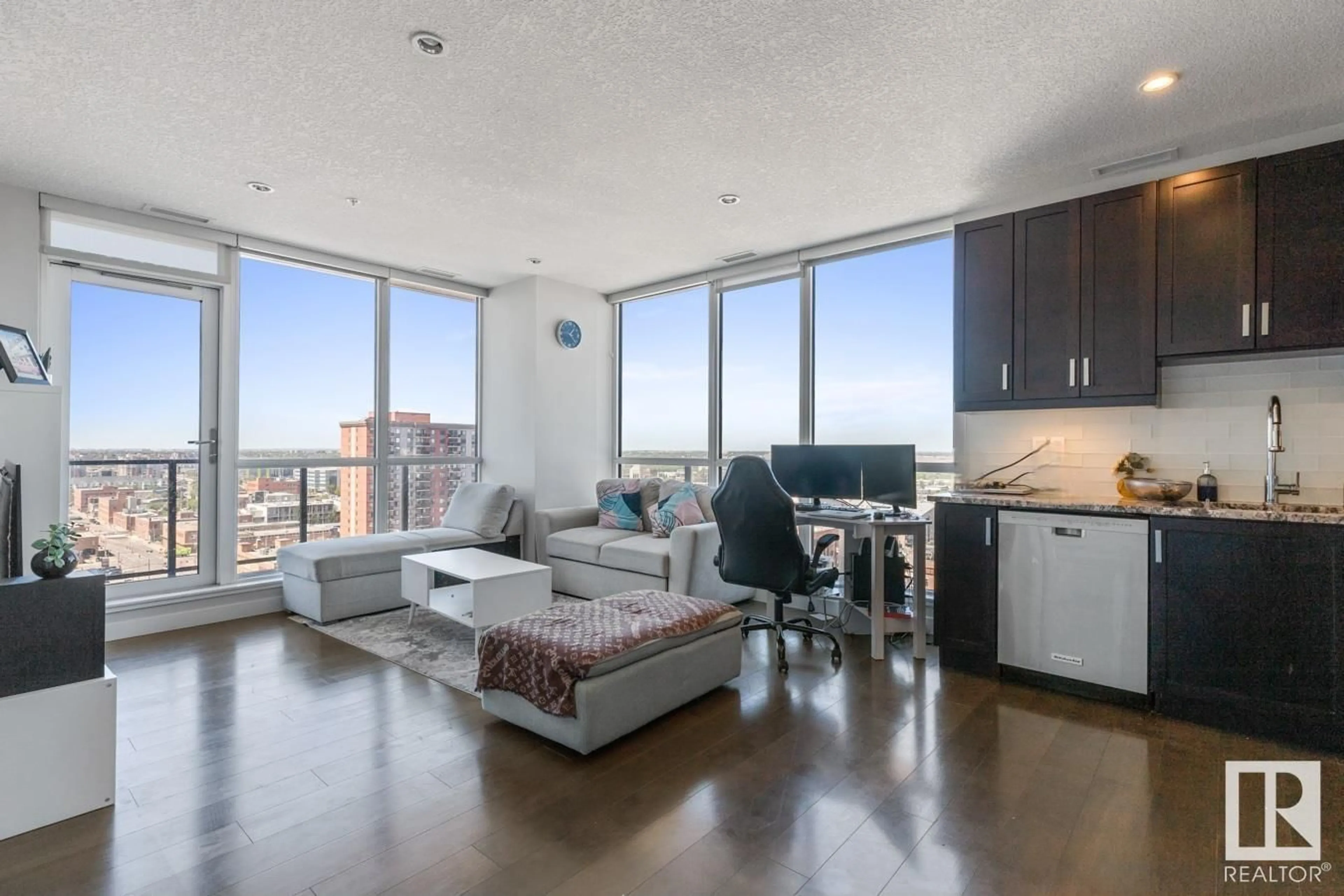 Living room with furniture, unknown for 1405 - 10238 103 ST NW, Edmonton Alberta T5J0G6