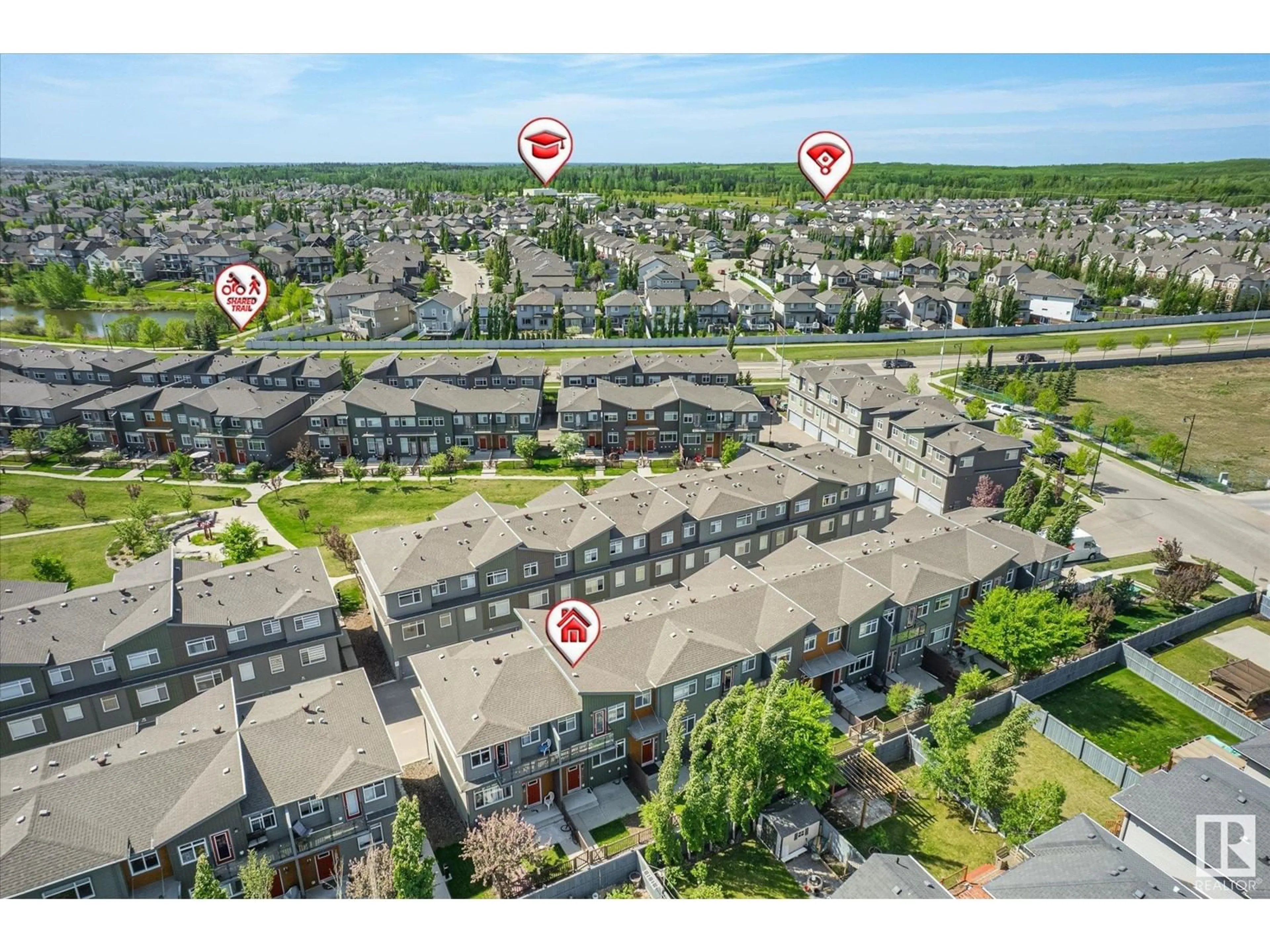 A pic from outside/outdoor area/front of a property/back of a property/a pic from drone, unknown for #9 - 7503 GETTY GATE GA, Edmonton Alberta T5T4S8