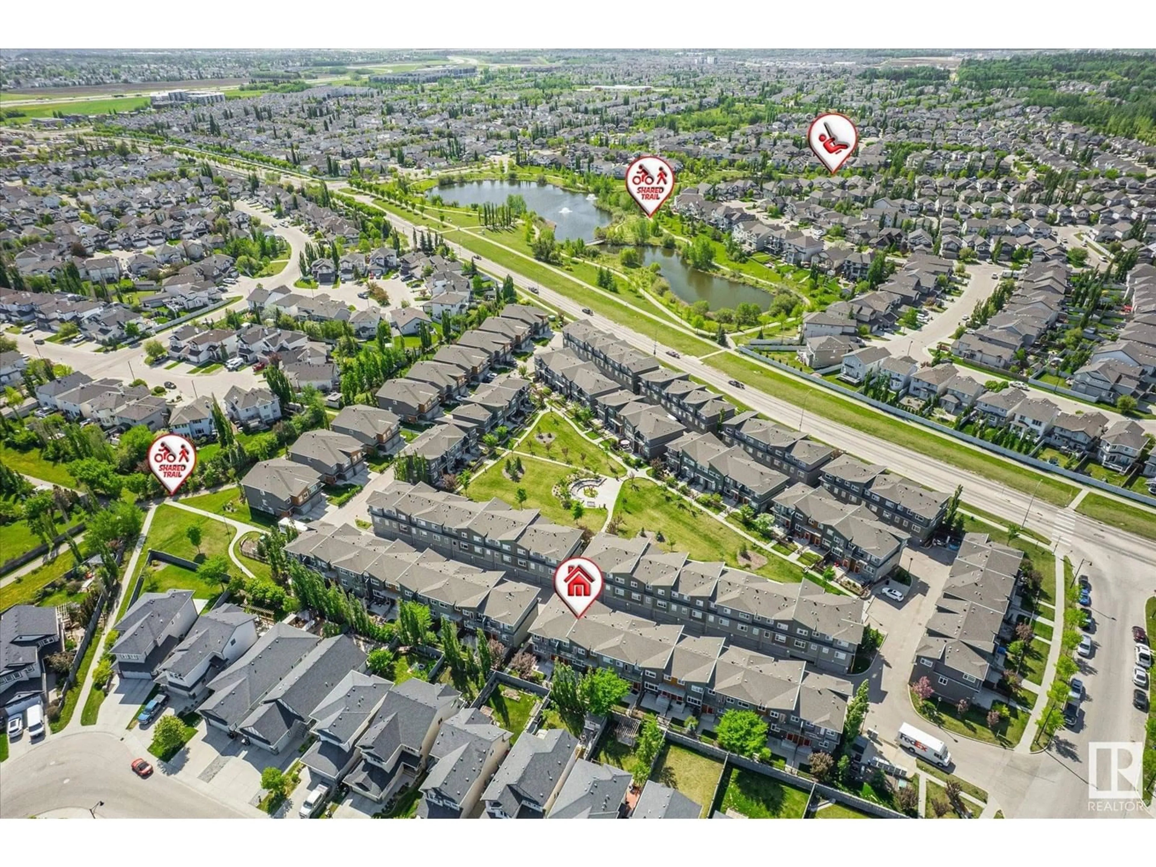 A pic from outside/outdoor area/front of a property/back of a property/a pic from drone, street for #9 - 7503 GETTY GATE GA, Edmonton Alberta T5T4S8