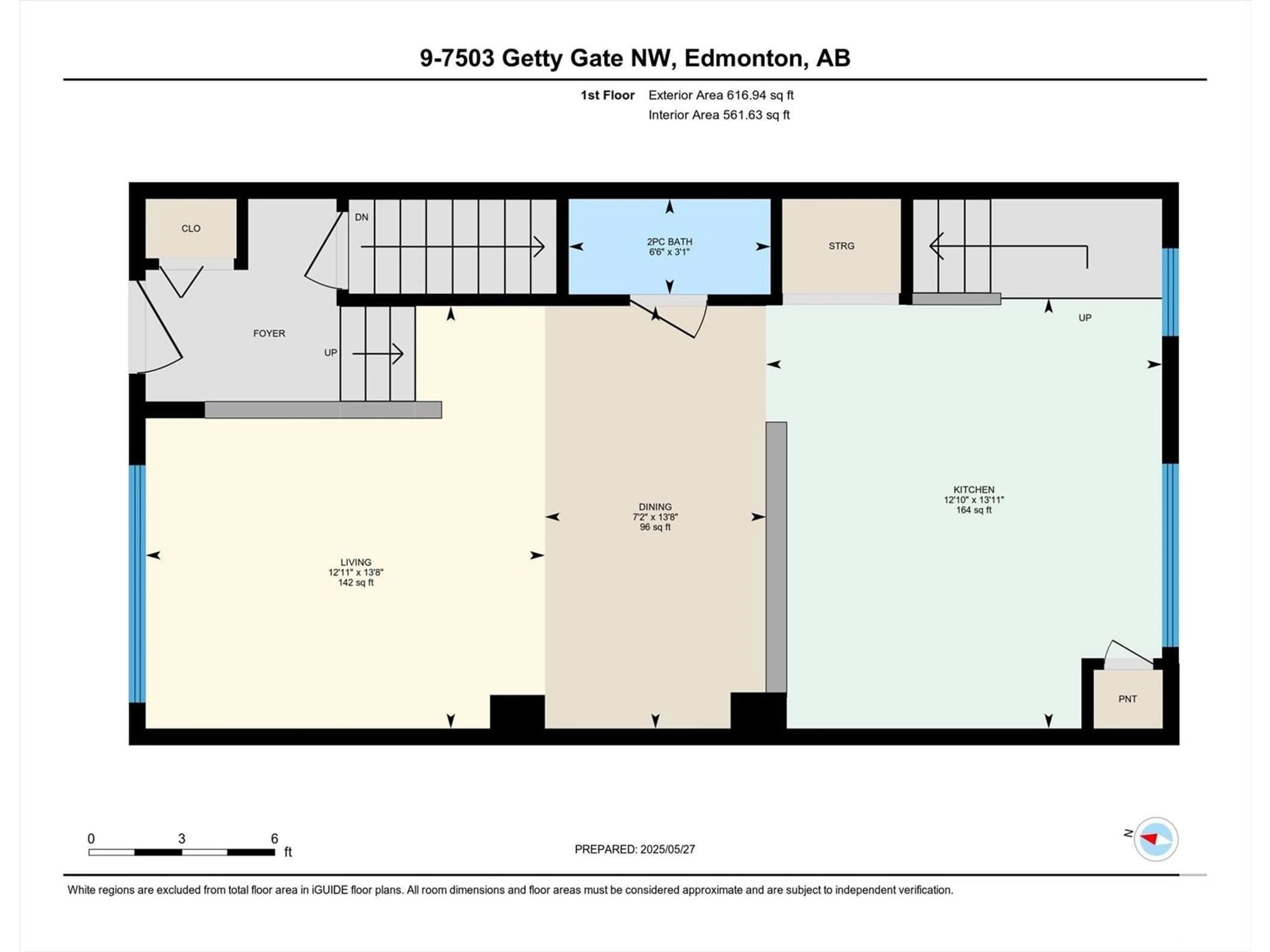Floor plan for #9 - 7503 GETTY GATE GA, Edmonton Alberta T5T4S8