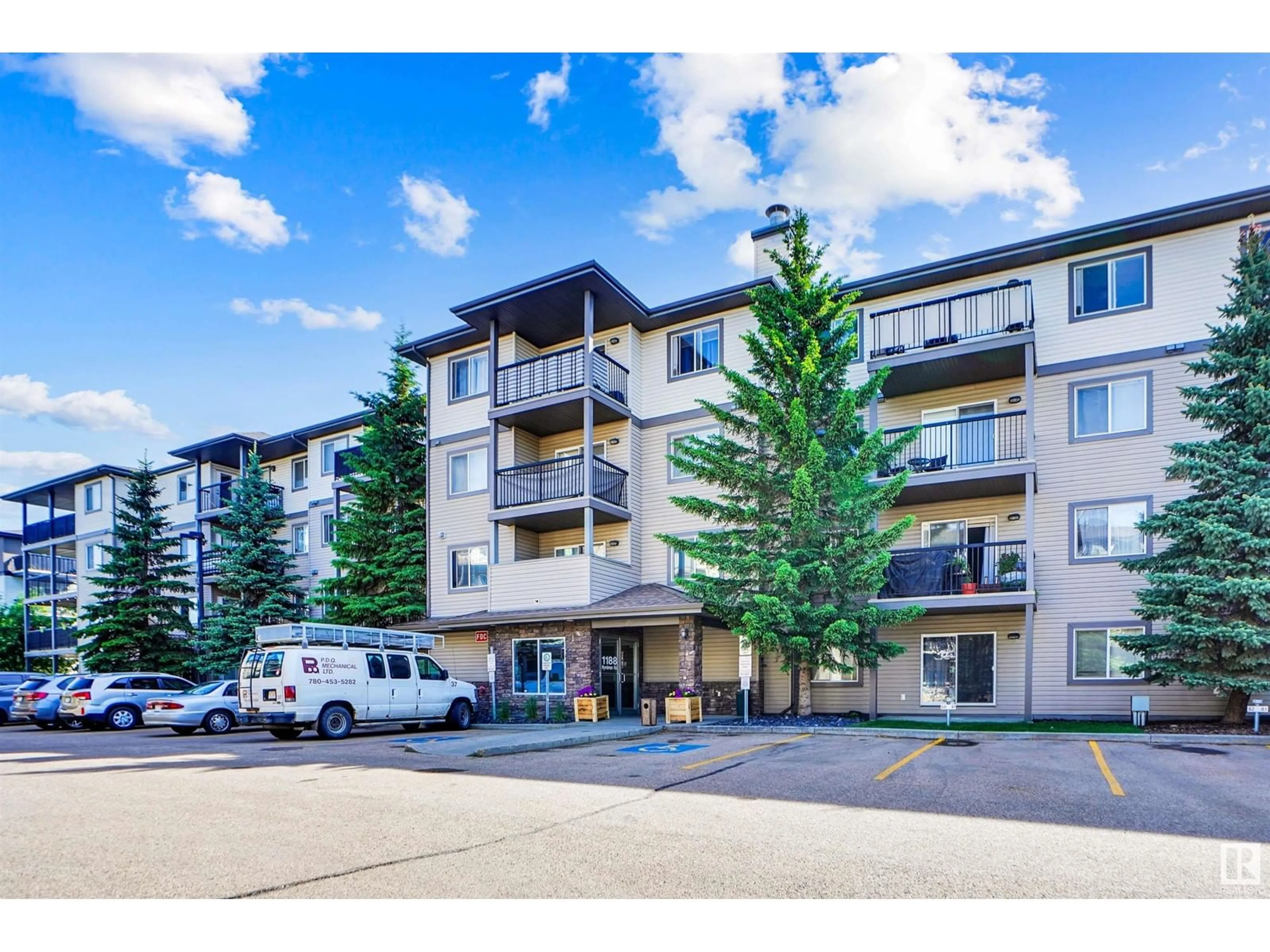 A pic from outside/outdoor area/front of a property/back of a property/a pic from drone, unknown for 207 - 1188 HYNDMAN RD, Edmonton Alberta T5A0E9