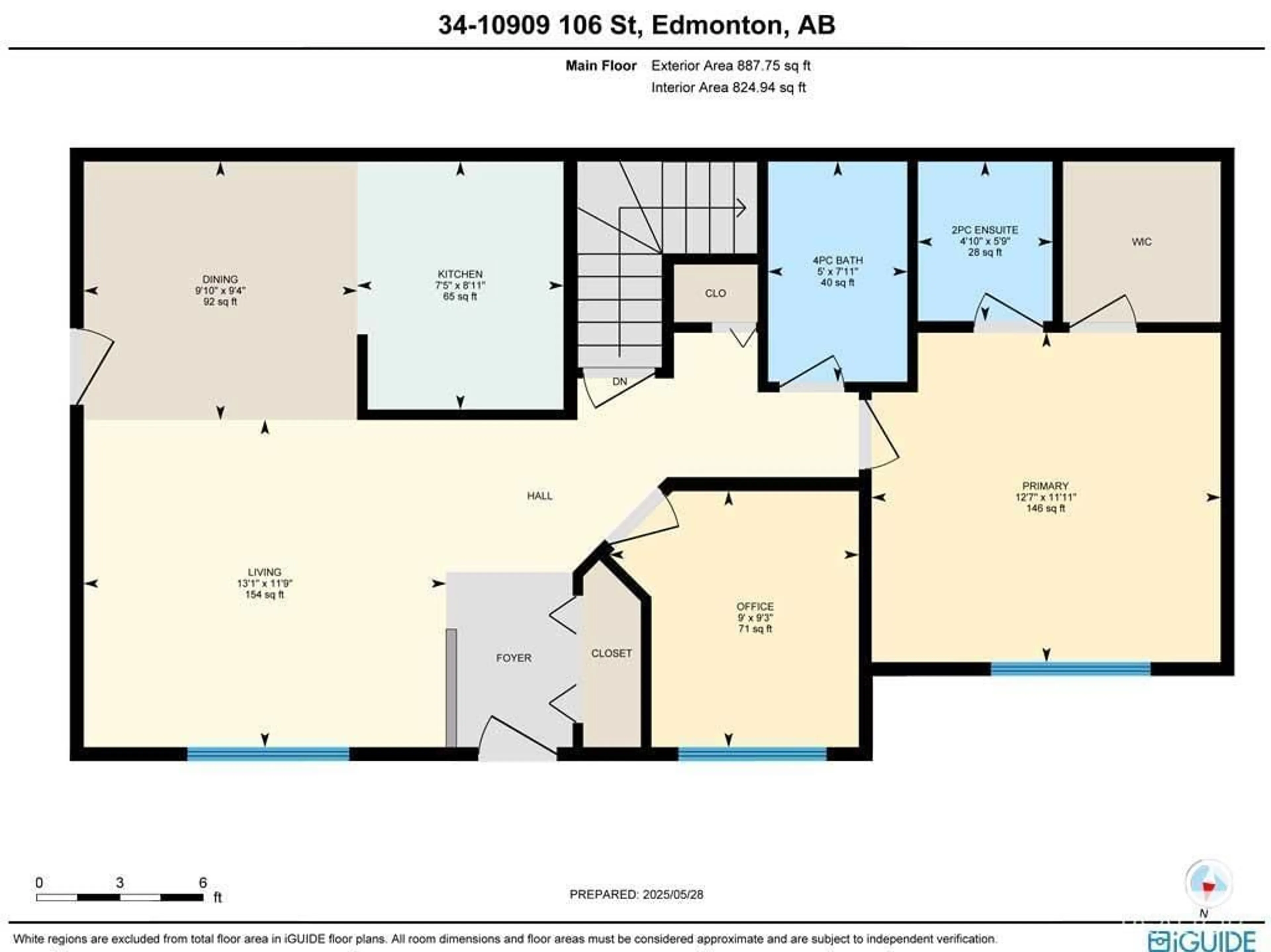 Floor plan for #34 - 10909 106 ST NW, Edmonton Alberta T5H4M7