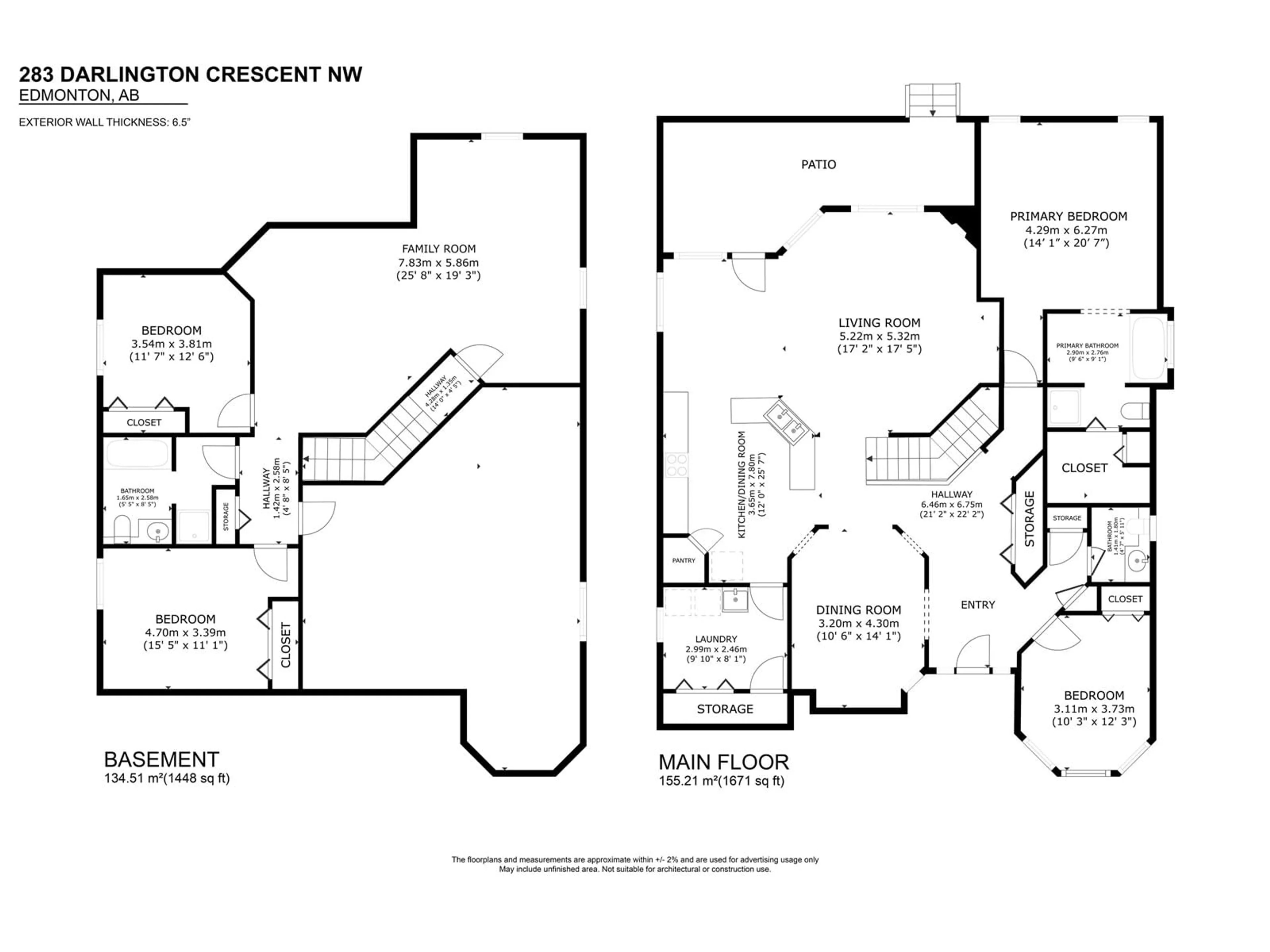 Floor plan for 283 DARLINGTON CR, Edmonton Alberta T6M2R9