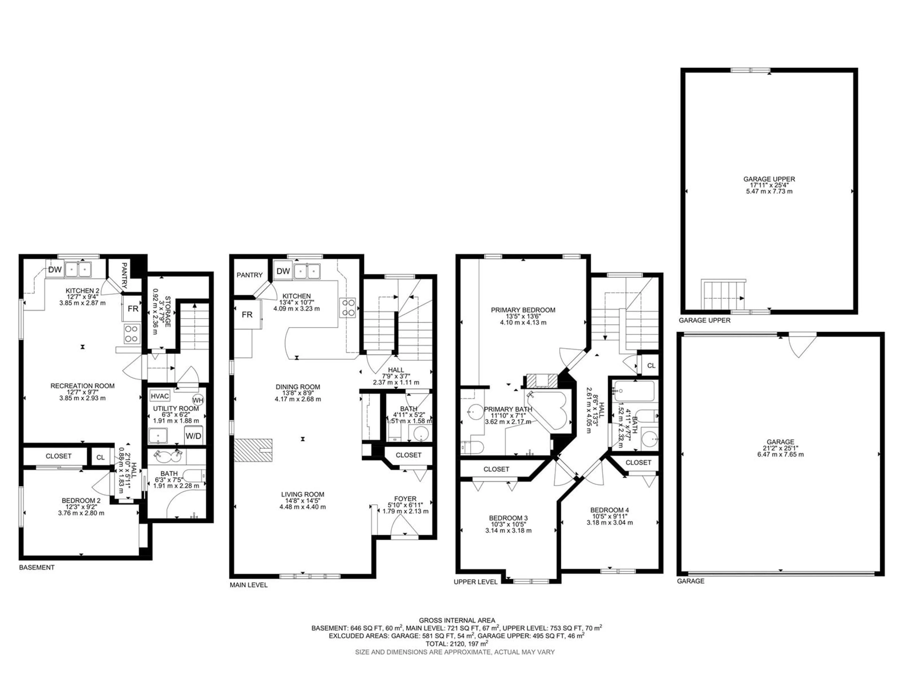 Floor plan for 1715 63 ST, Edmonton Alberta T6X0S2