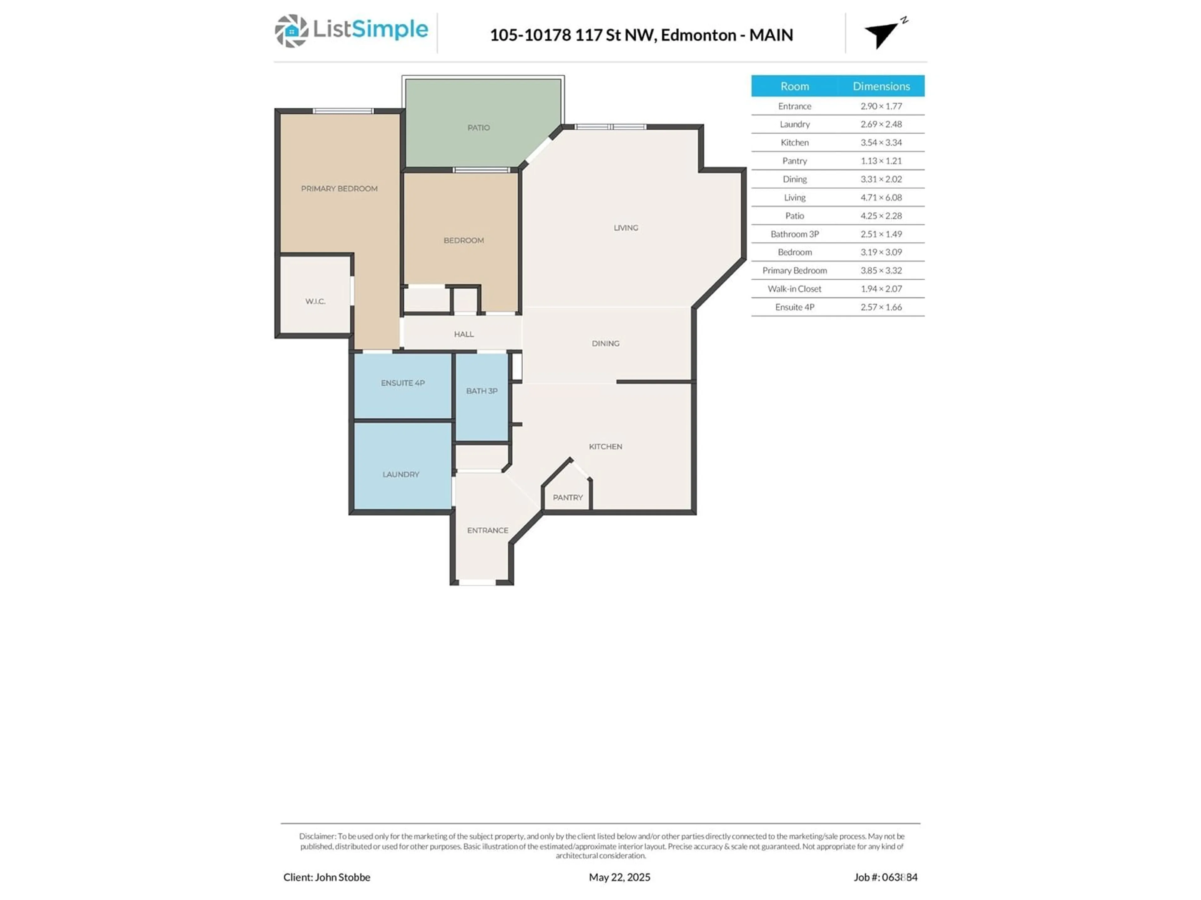 Floor plan for 105 - 10178 117 ST, Edmonton Alberta T5K2X9