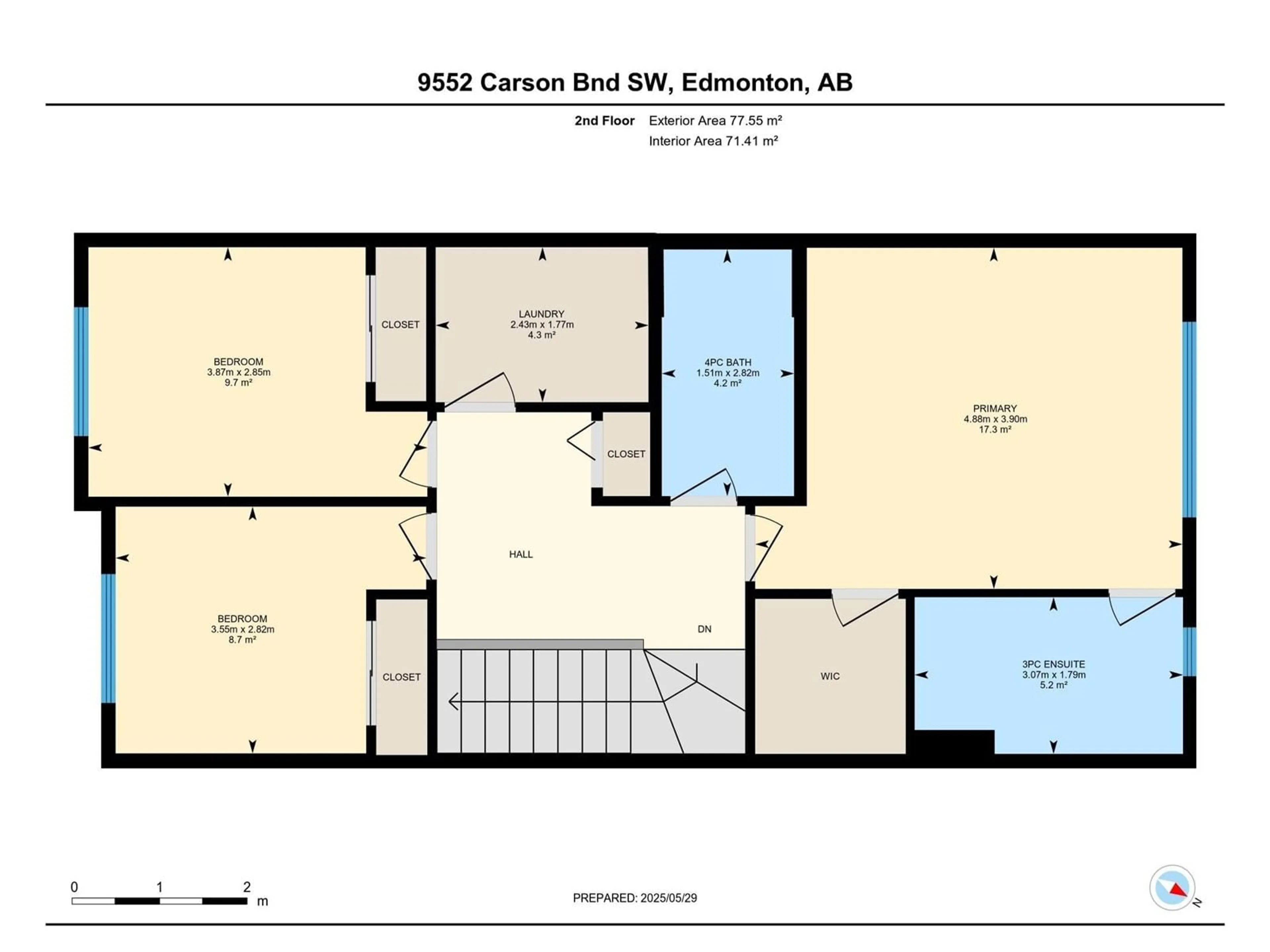Floor plan for SW - 9552 CARSON BN, Edmonton Alberta T6W5H6