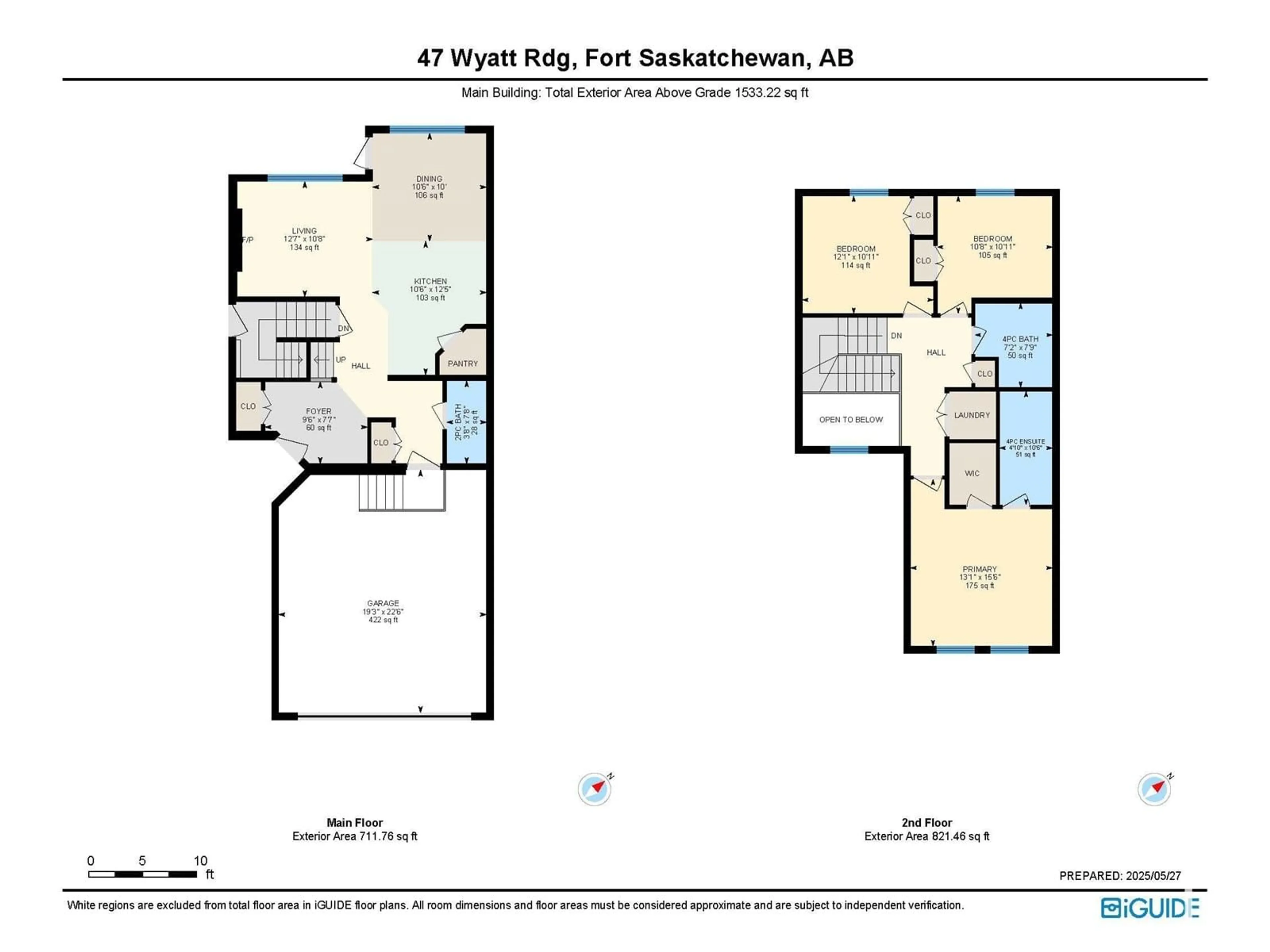 Floor plan for 47 WYATT RG, Fort Saskatchewan Alberta T8L0Z8