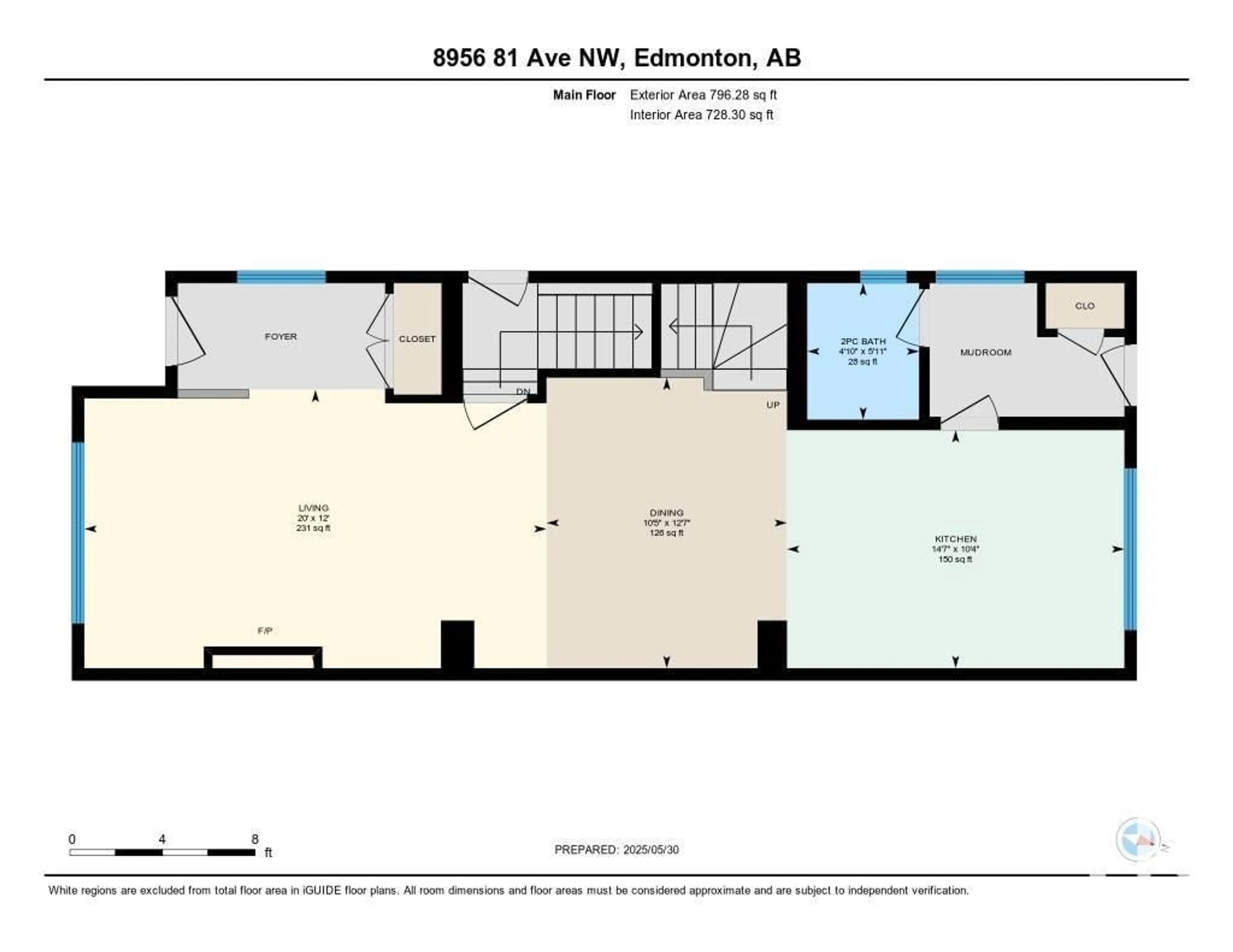 Floor plan for 8956 81 AV, Edmonton Alberta T6C0W8