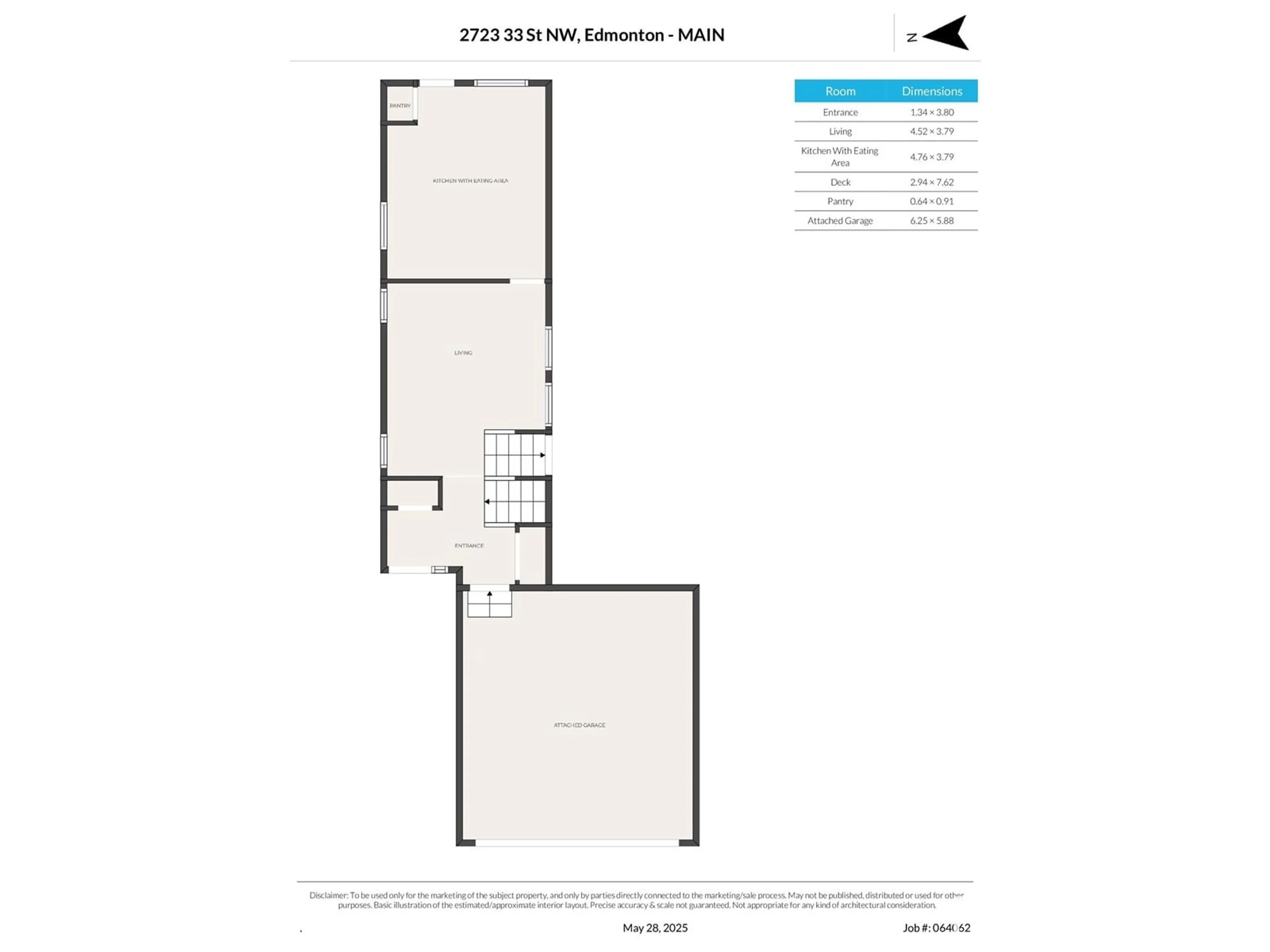 Floor plan for 2723 33 ST, Edmonton Alberta T5T1P6