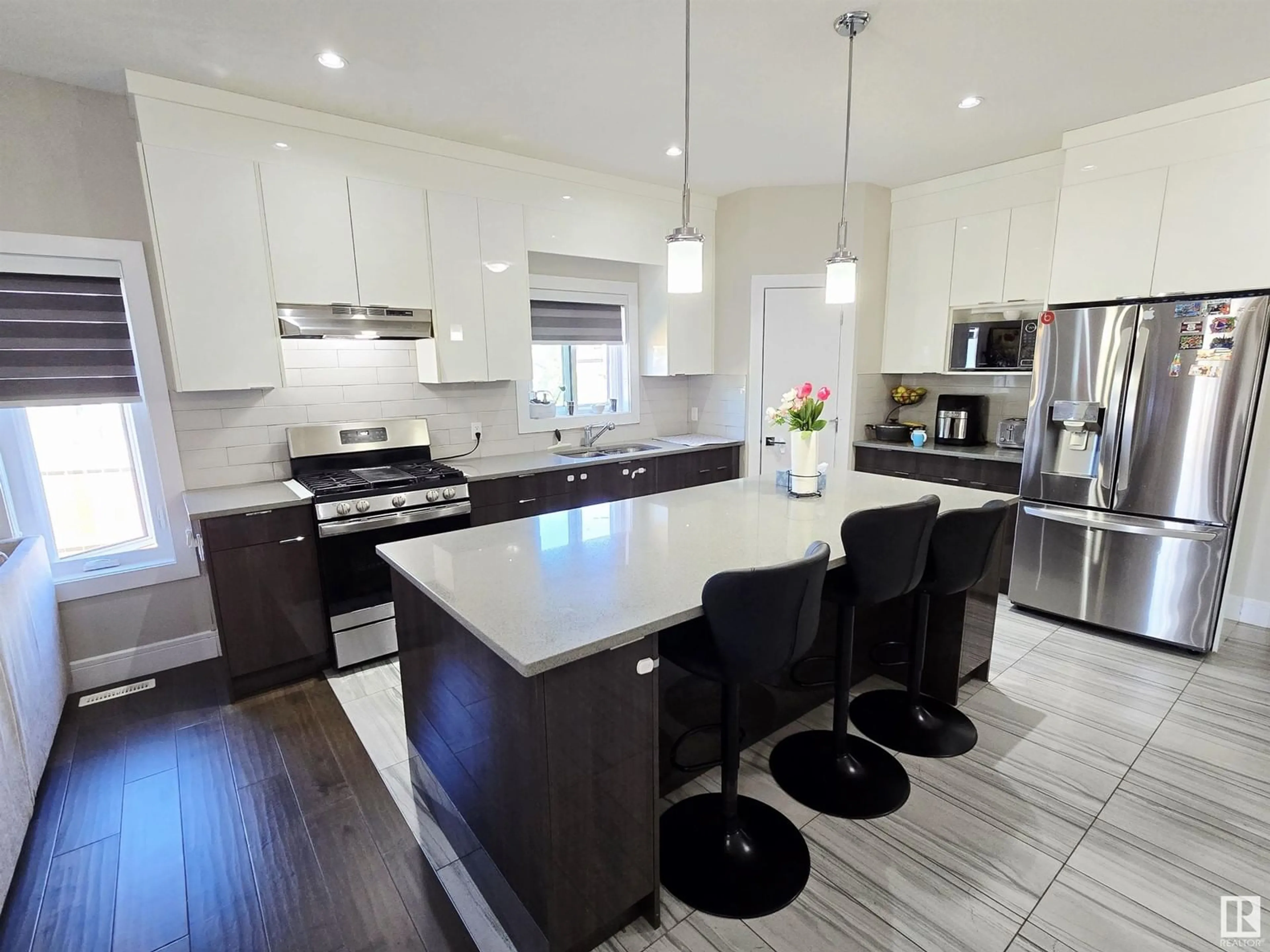 Contemporary kitchen, ceramic/tile floor for 4506 49 AV, Beaumont Alberta T4X2B2