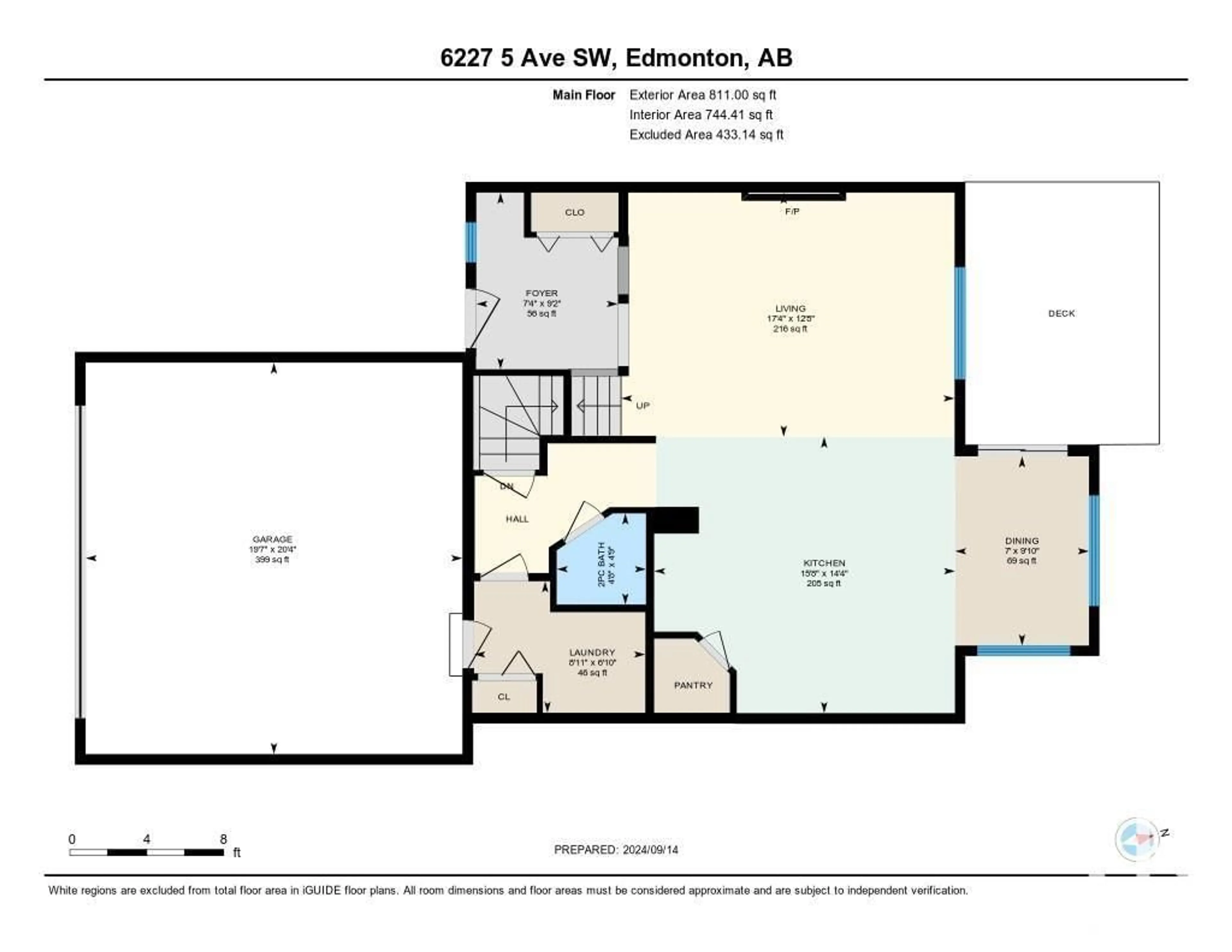 Floor plan for SW - 6227 5 AV, Edmonton Alberta T6X0E8