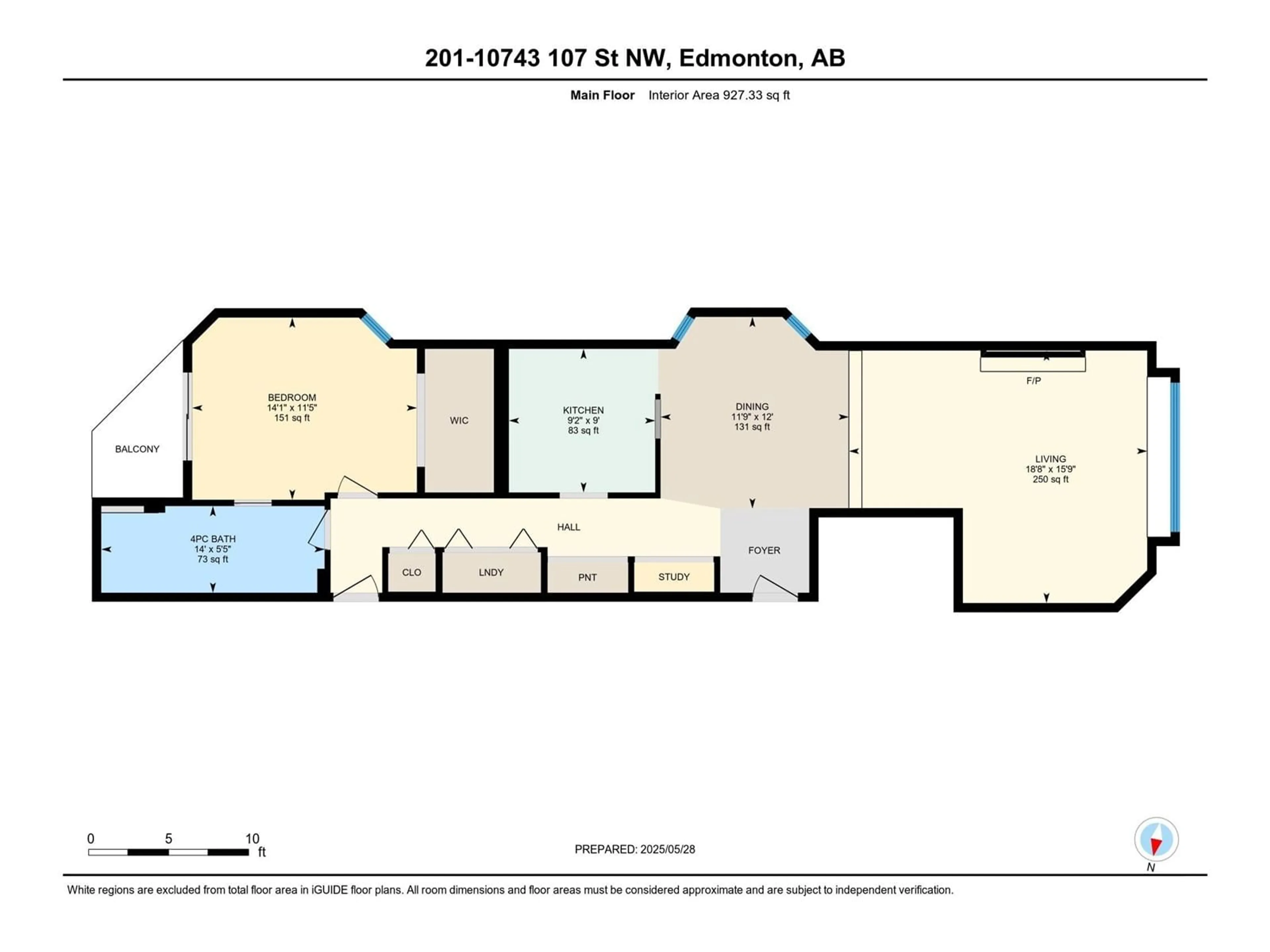 Floor plan for 201 - 10743 107 ST, Edmonton Alberta T5H2Y9