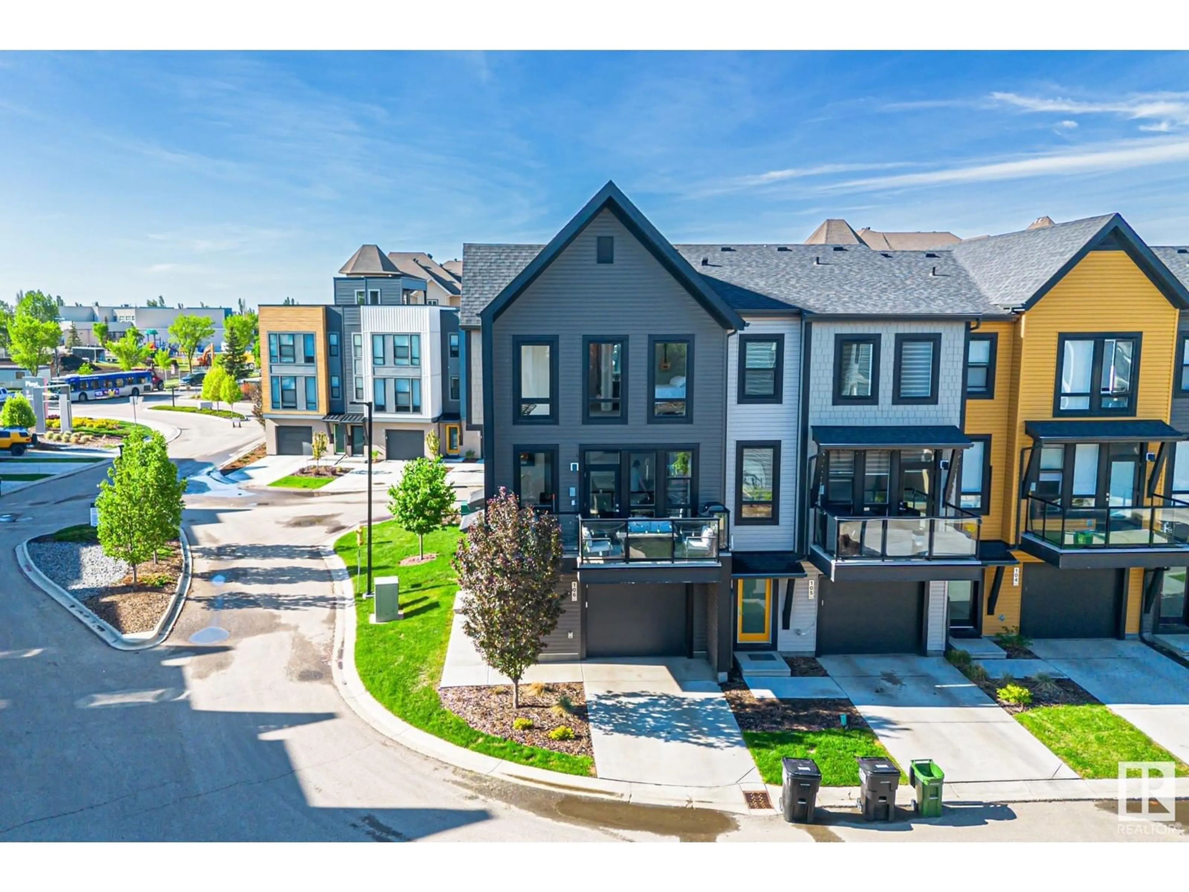 A pic from outside/outdoor area/front of a property/back of a property/a pic from drone, street for #106 - 1304 RUTHERFORD RD, Edmonton Alberta T6W0B4