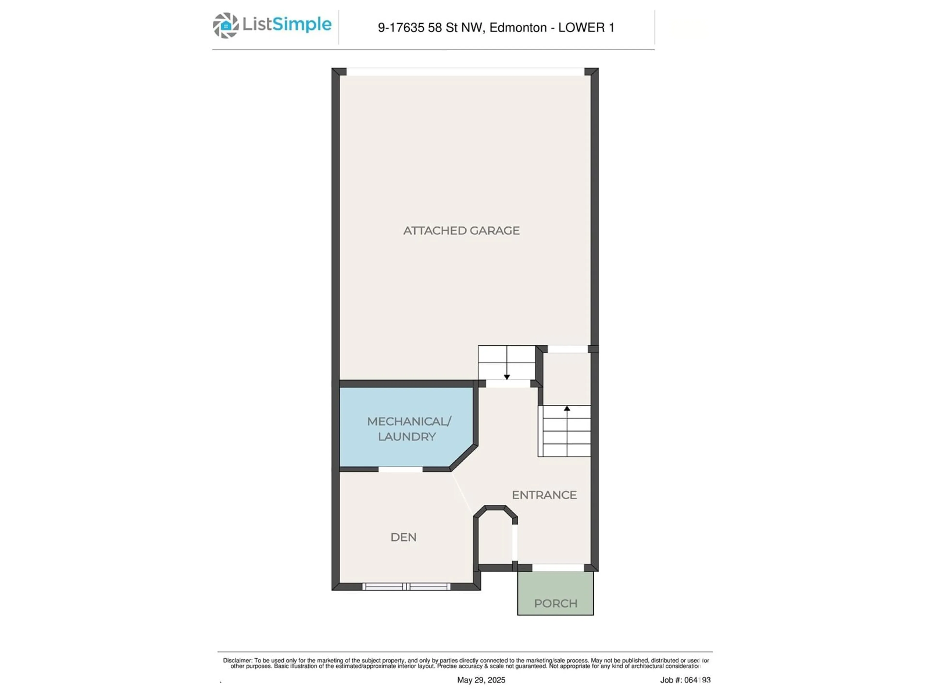 Floor plan for #9 - 17635 58 ST, Edmonton Alberta T5Y4C2