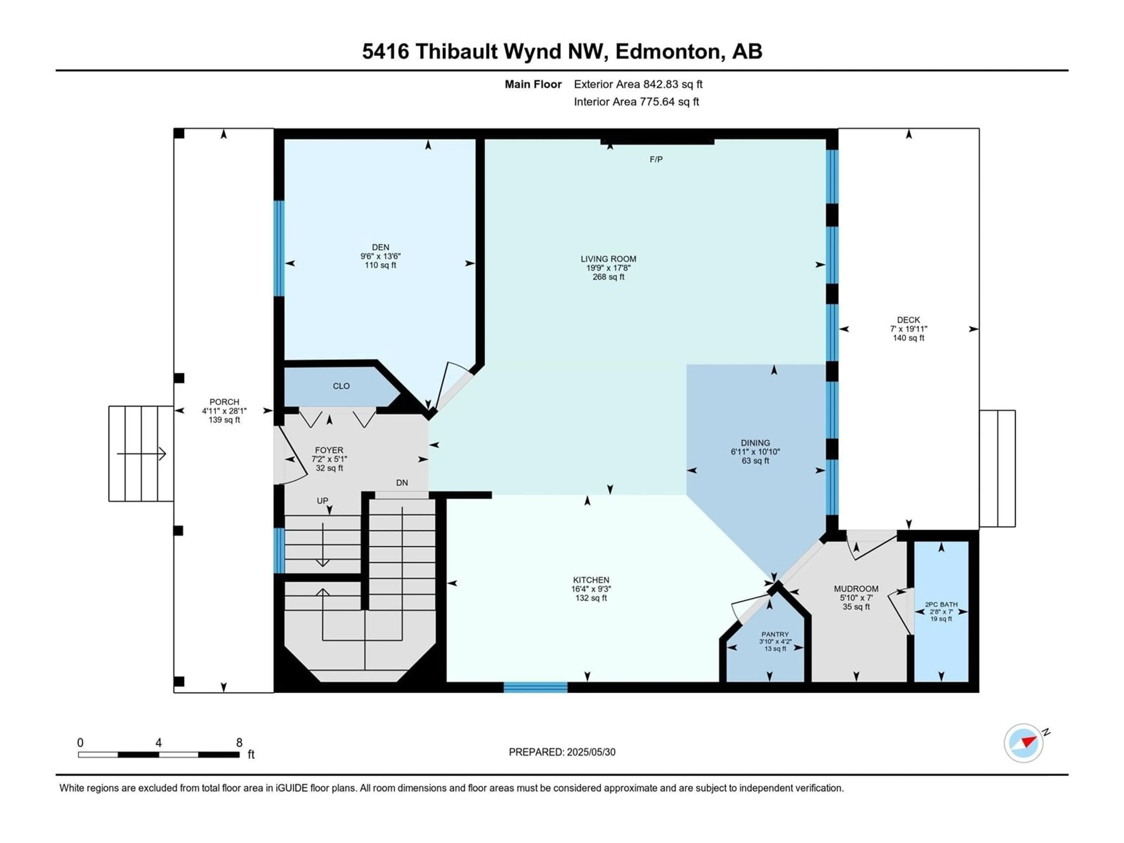 Floor plan for 5416 THIBAULT WD, Edmonton Alberta T6R3J1