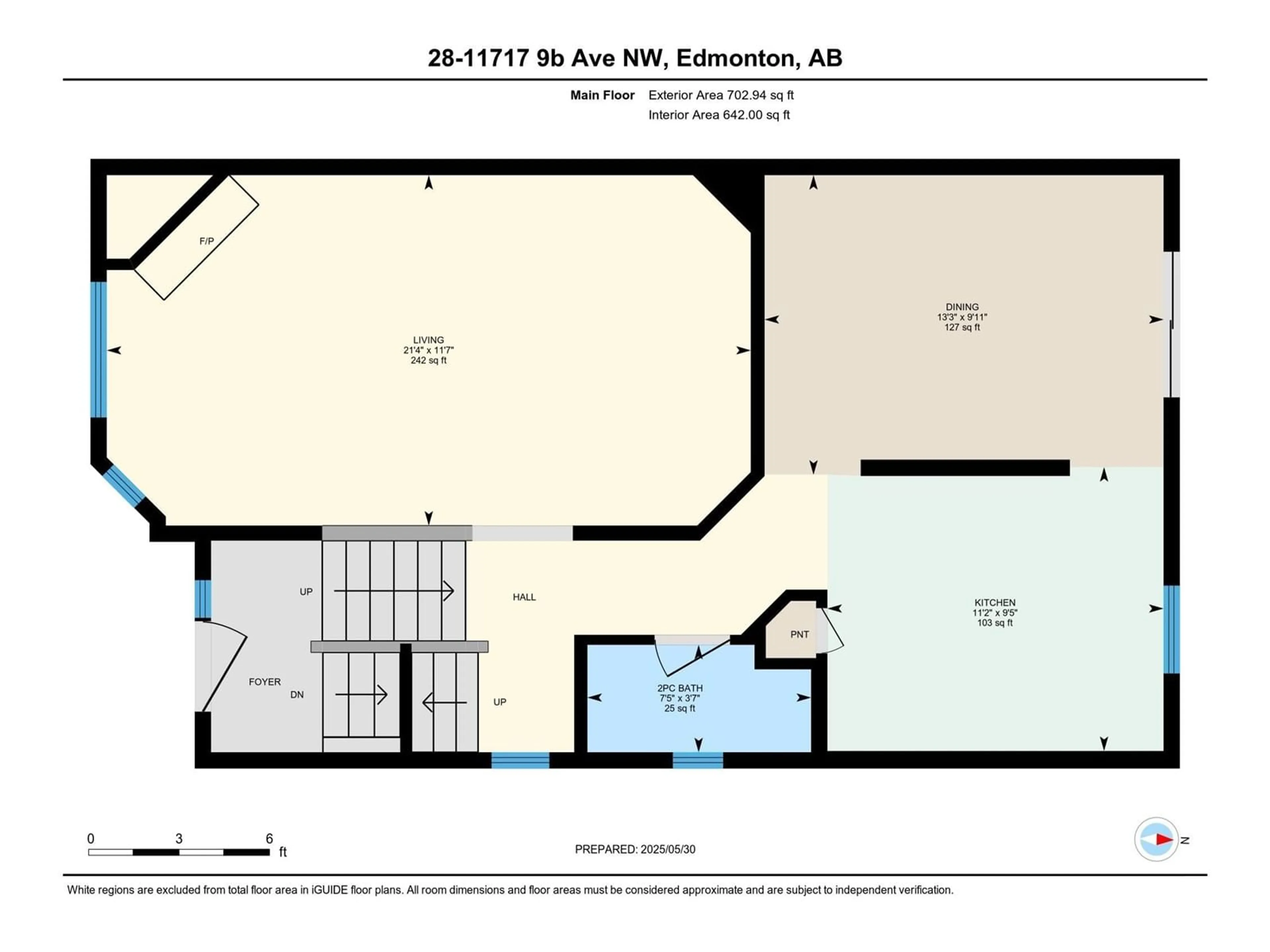 Floor plan for #28 - 11717 9B AV, Edmonton Alberta T6J7B7