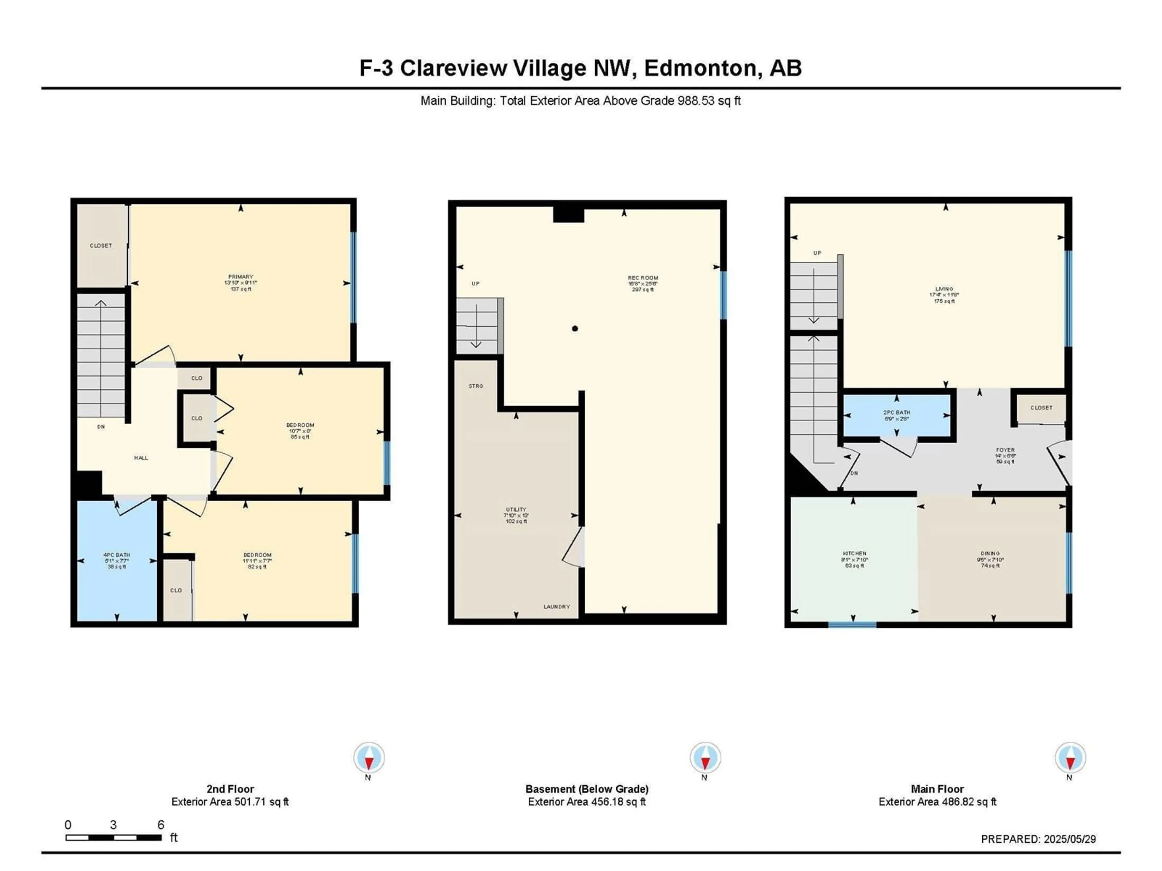Floor plan for NW - 3F CLAREVIEW VG, Edmonton Alberta T5A3P2