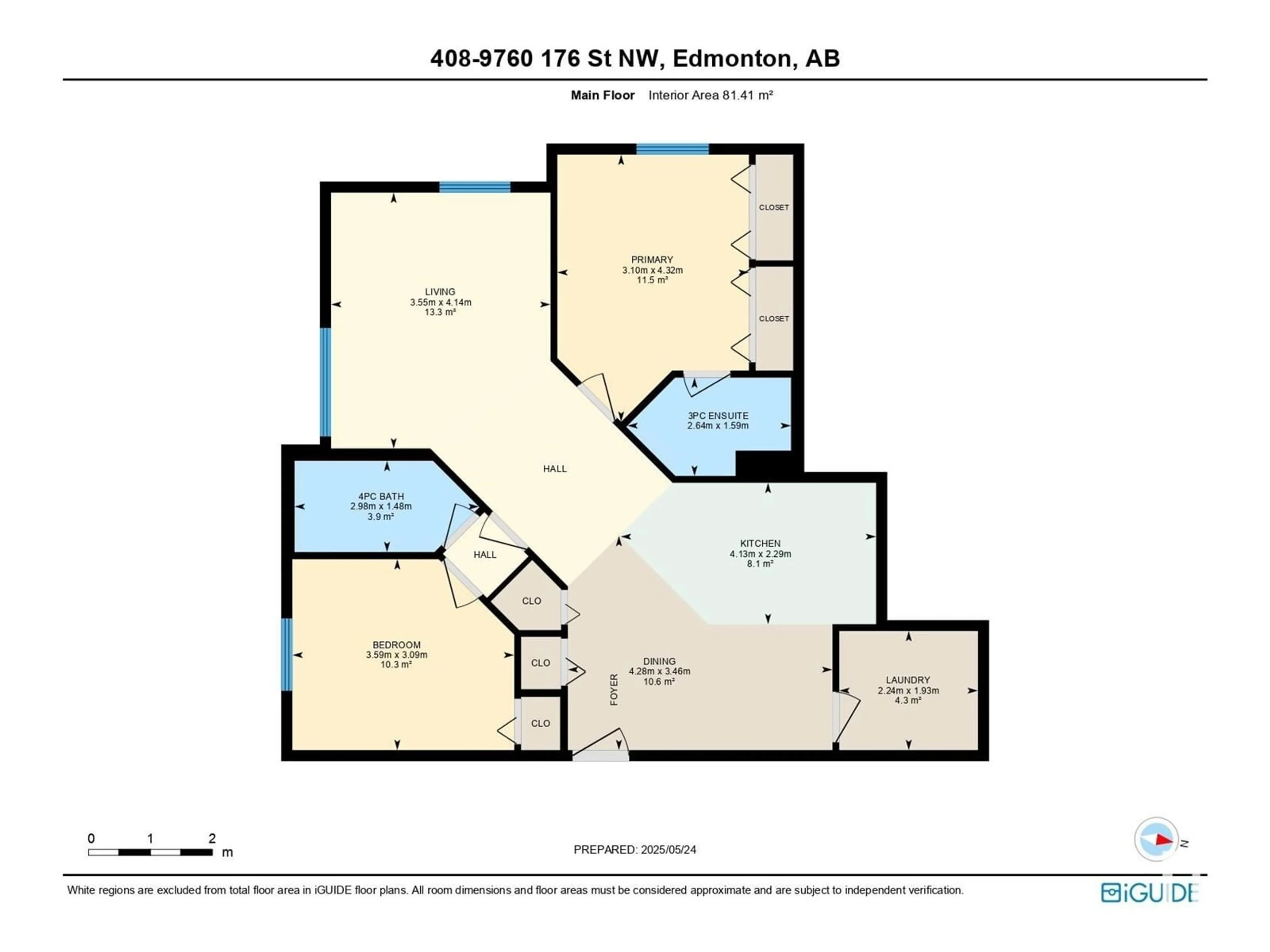 Floor plan for 9760 - 408 176 ST, Edmonton Alberta T5T5Z5