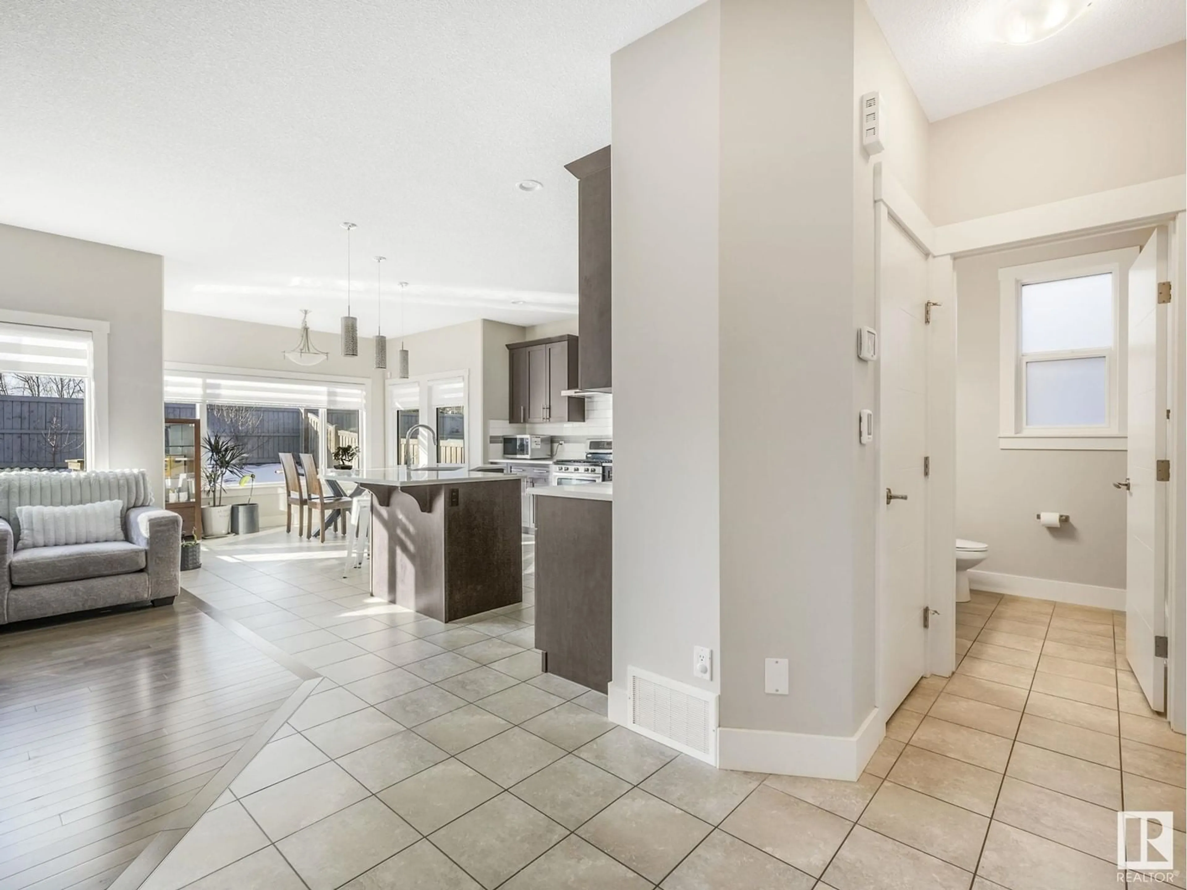 Open concept kitchen, ceramic/tile floor for 21915 80 AV, Edmonton Alberta T5T4S2