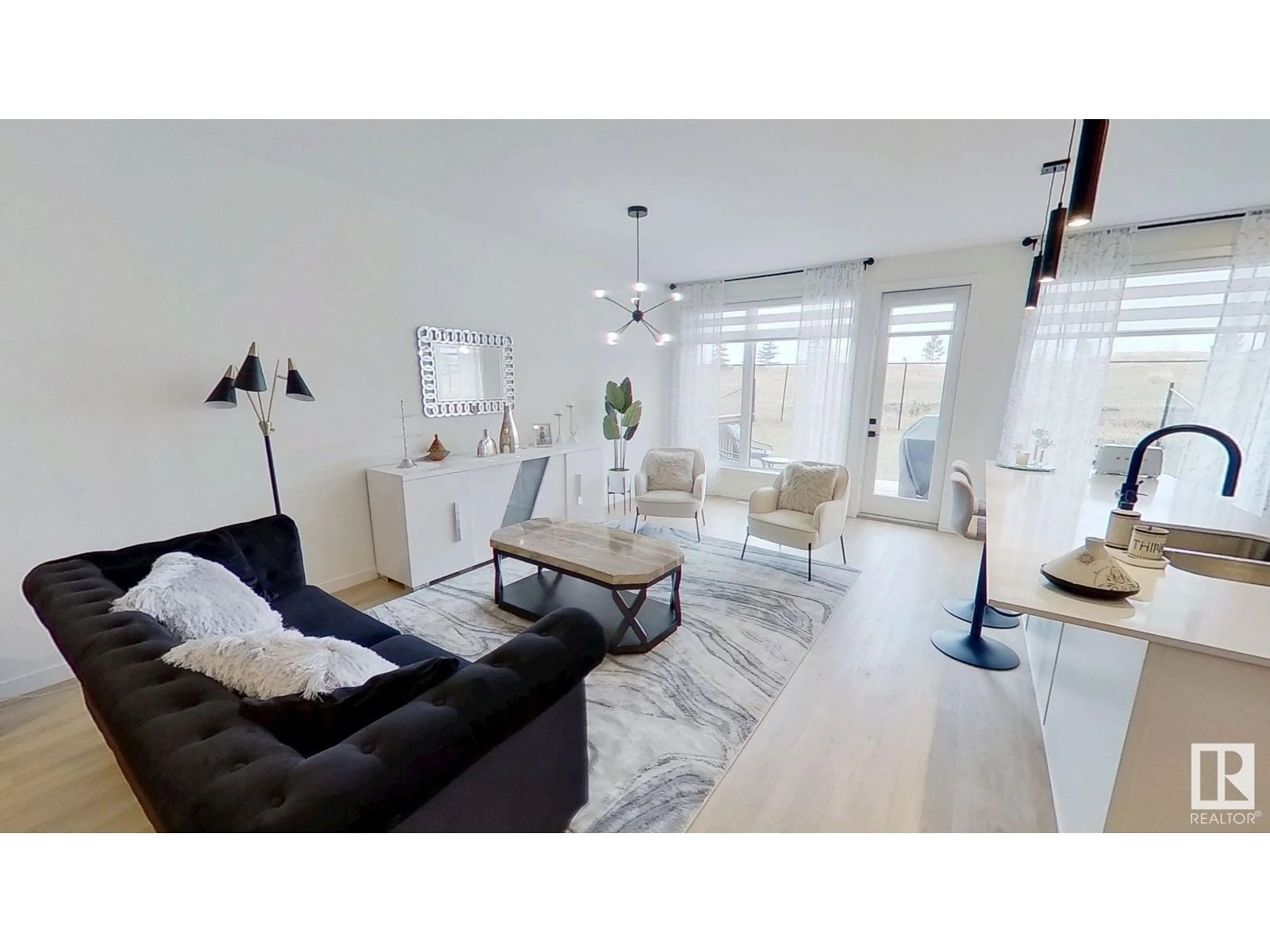 Living room with furniture, unknown for 3939 5 AV, Edmonton Alberta T6X2X8