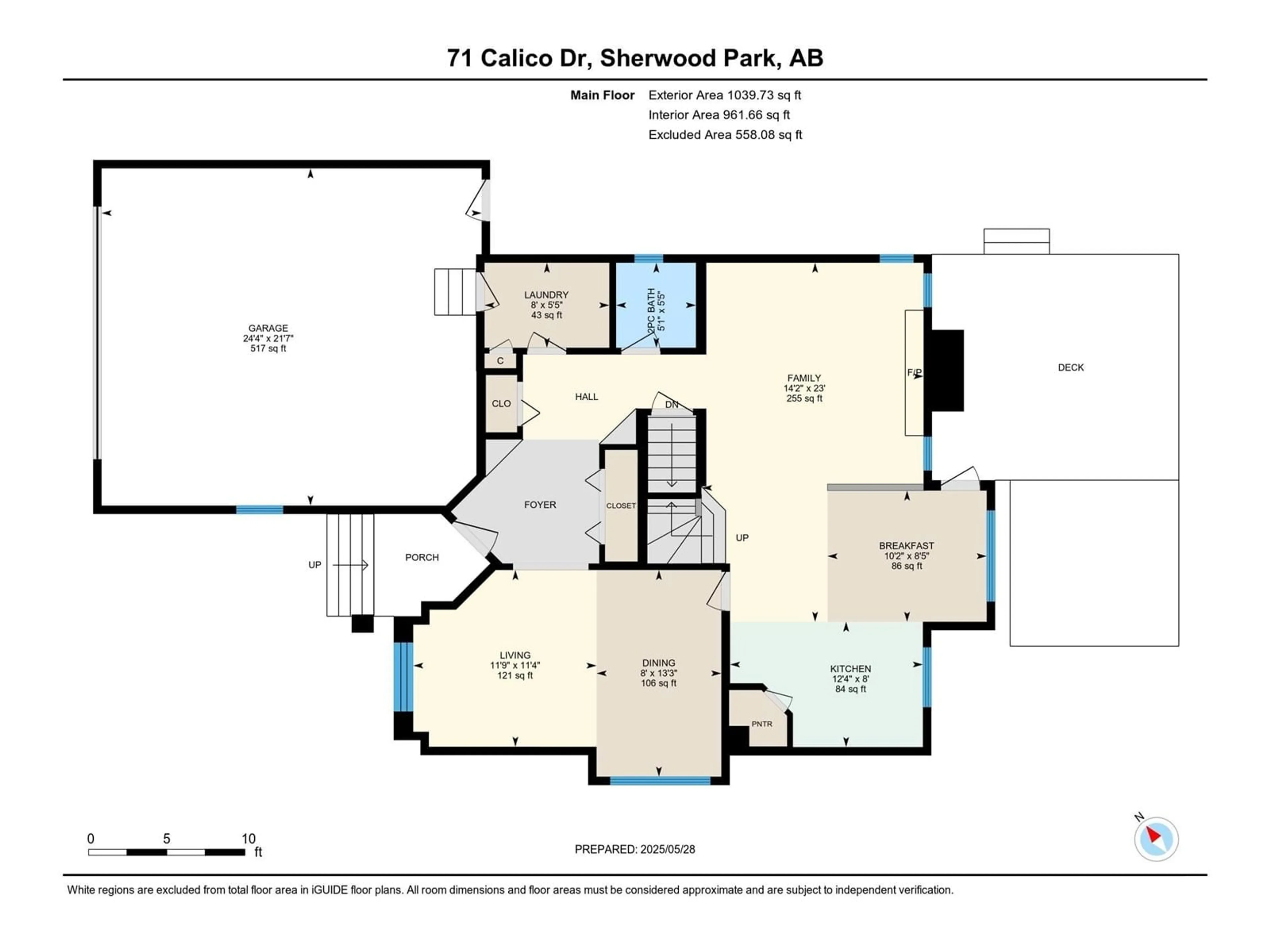 Floor plan for 71 CALICO DR, Sherwood Park Alberta T8A5P3
