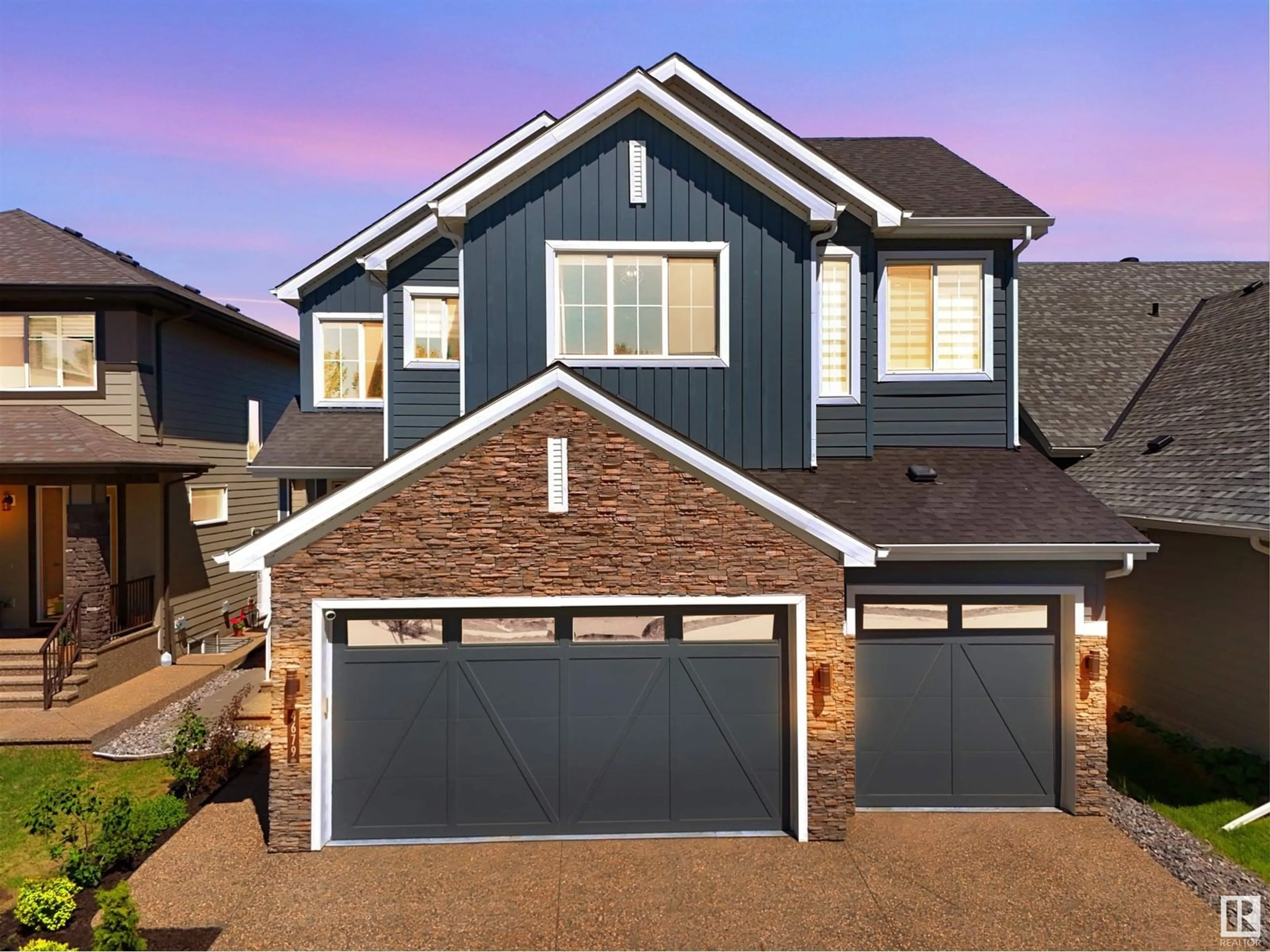 Home with vinyl exterior material, street for 4679 CHEGWIN WD, Edmonton Alberta T6W4A7
