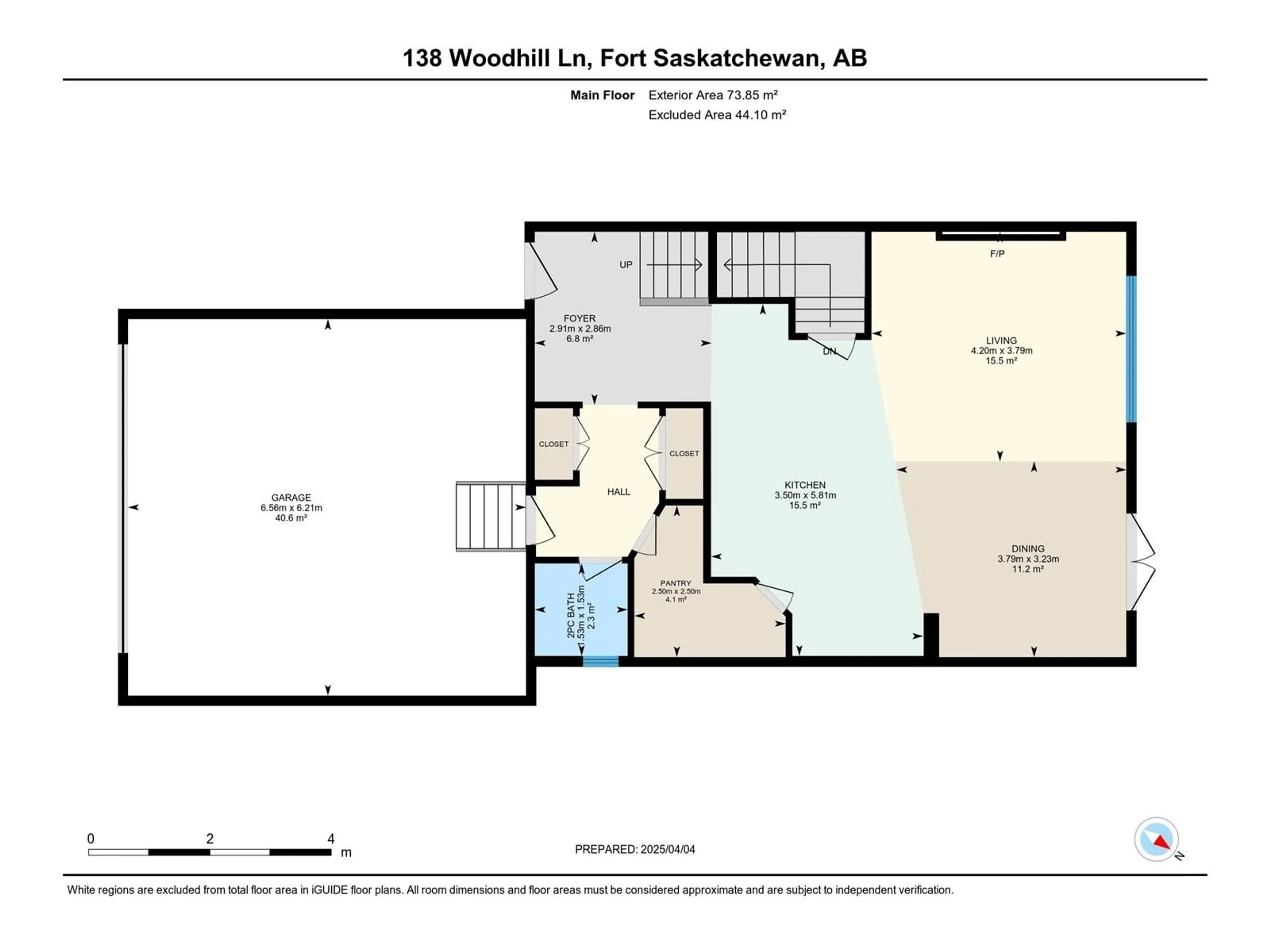 Floor plan for 138 WOODHILL LN, Fort Saskatchewan Alberta T8L0L8