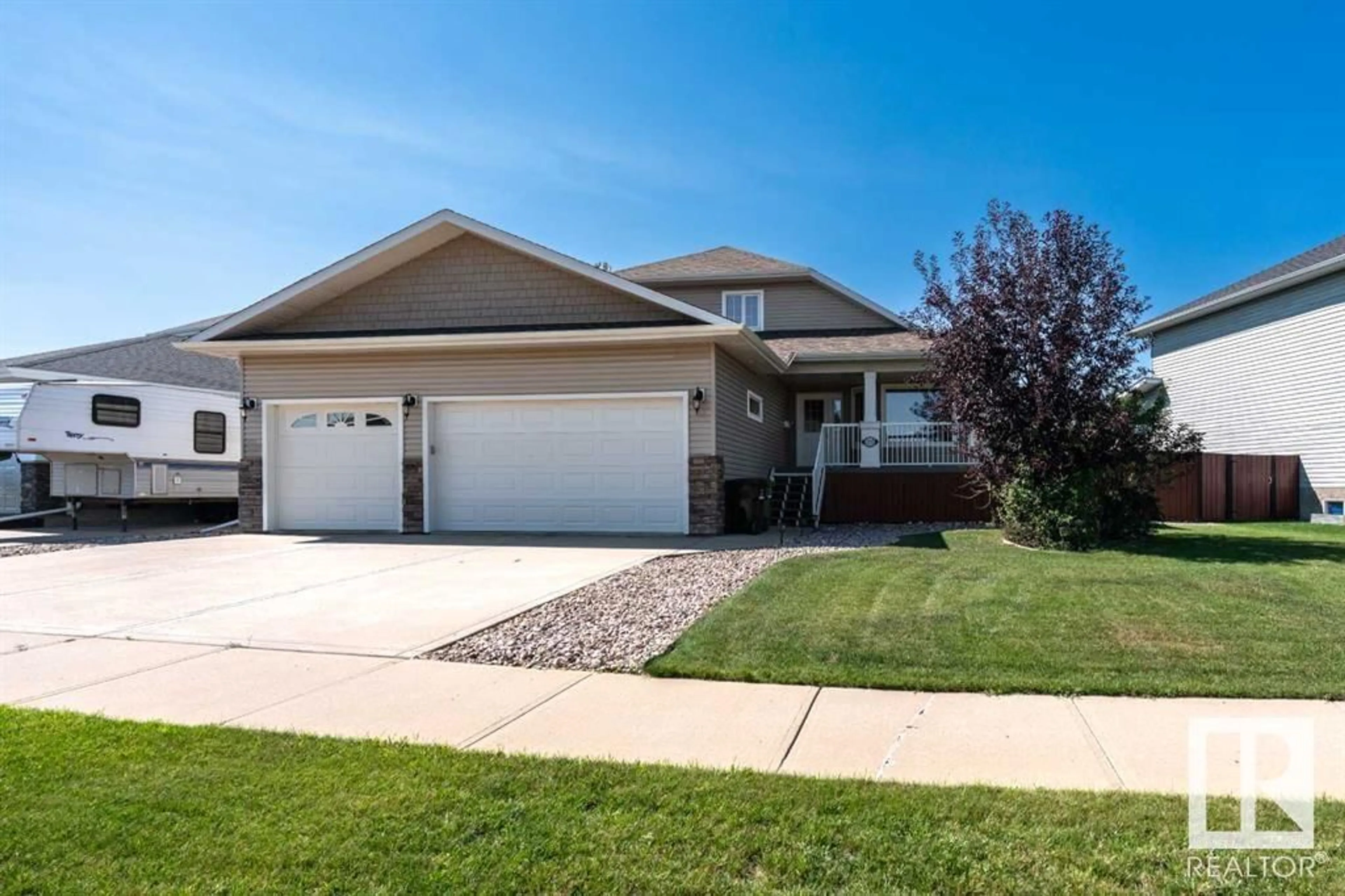 Home with vinyl exterior material, street for 3712 69 ST, Camrose Alberta T4V5B7