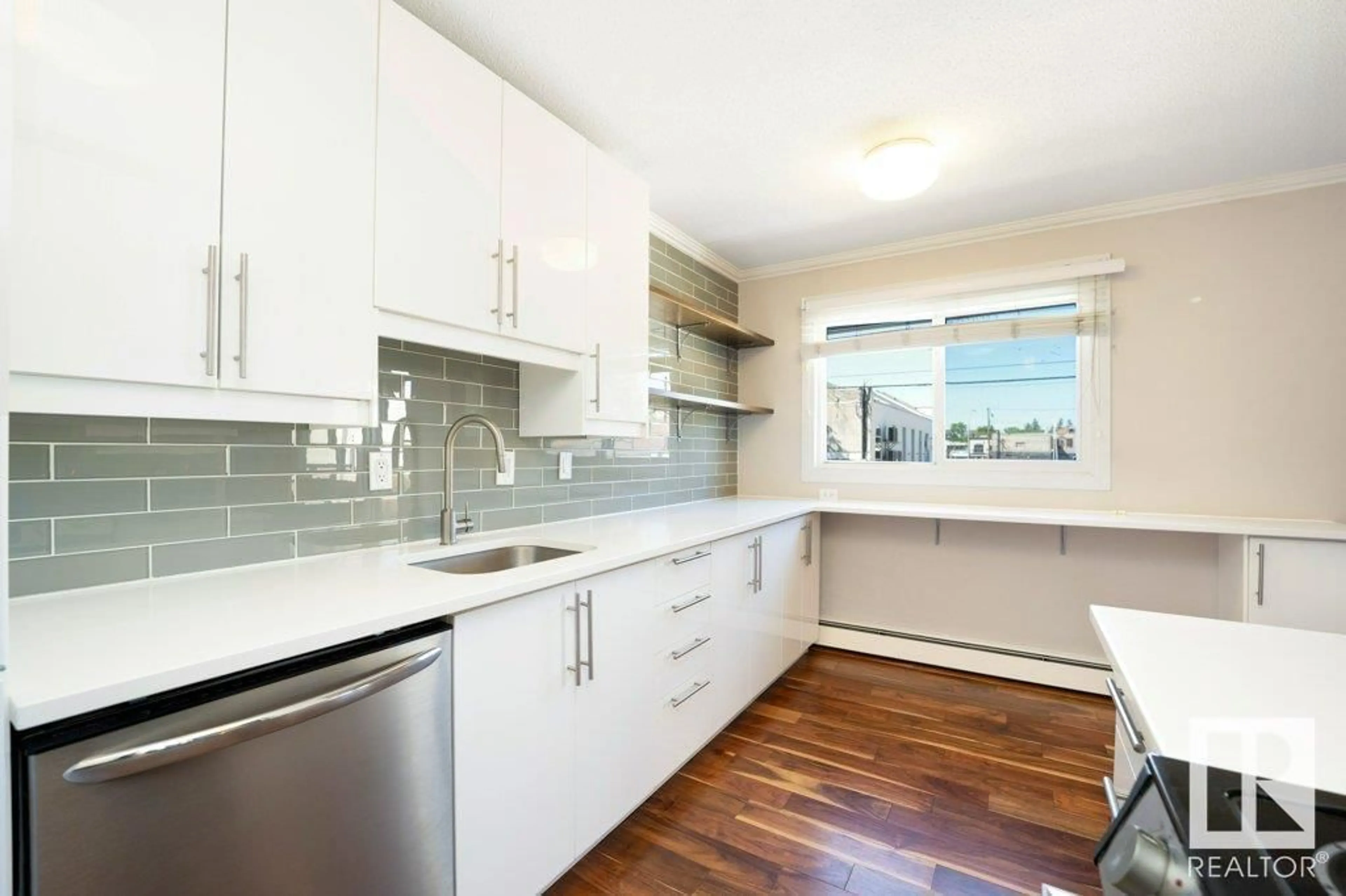 Open concept kitchen, unknown for #203 - 10540 80 AV, Edmonton Alberta T6E1V3