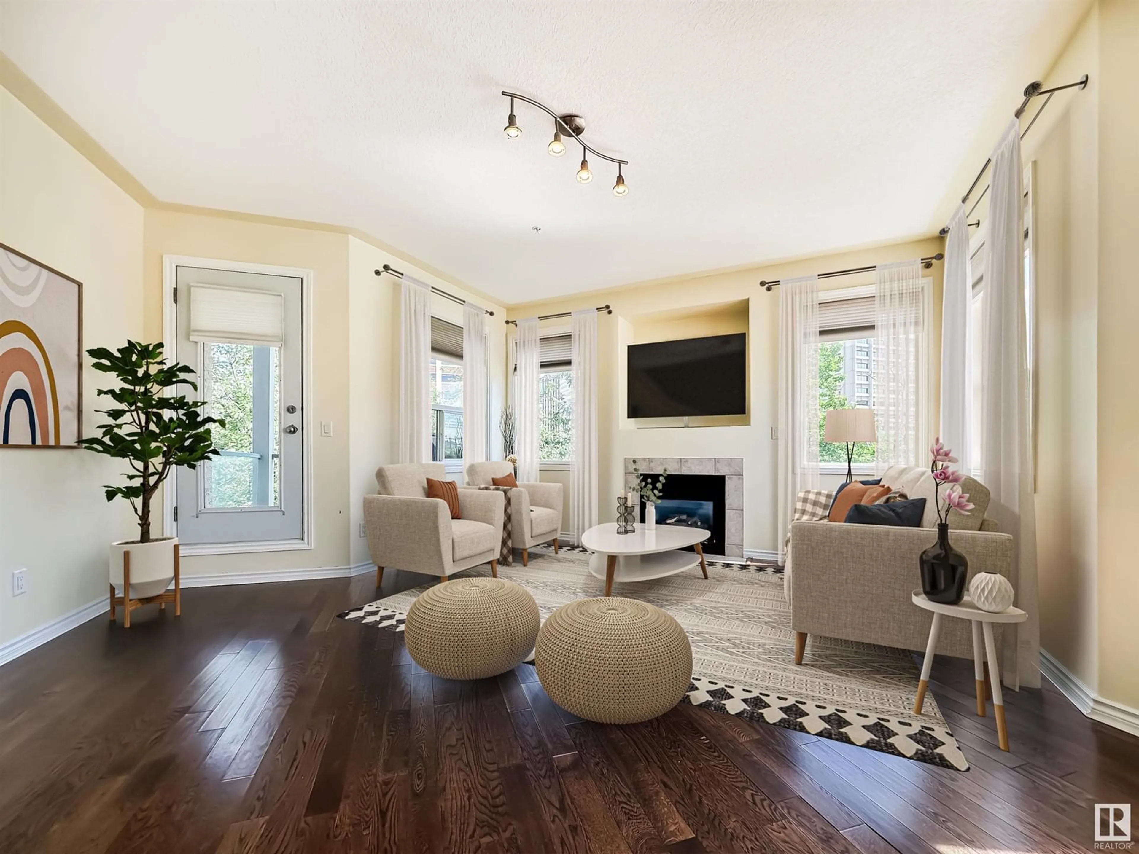 Living room with furniture, unknown for #402 - 10011 110 ST, Edmonton Alberta T5K2X1