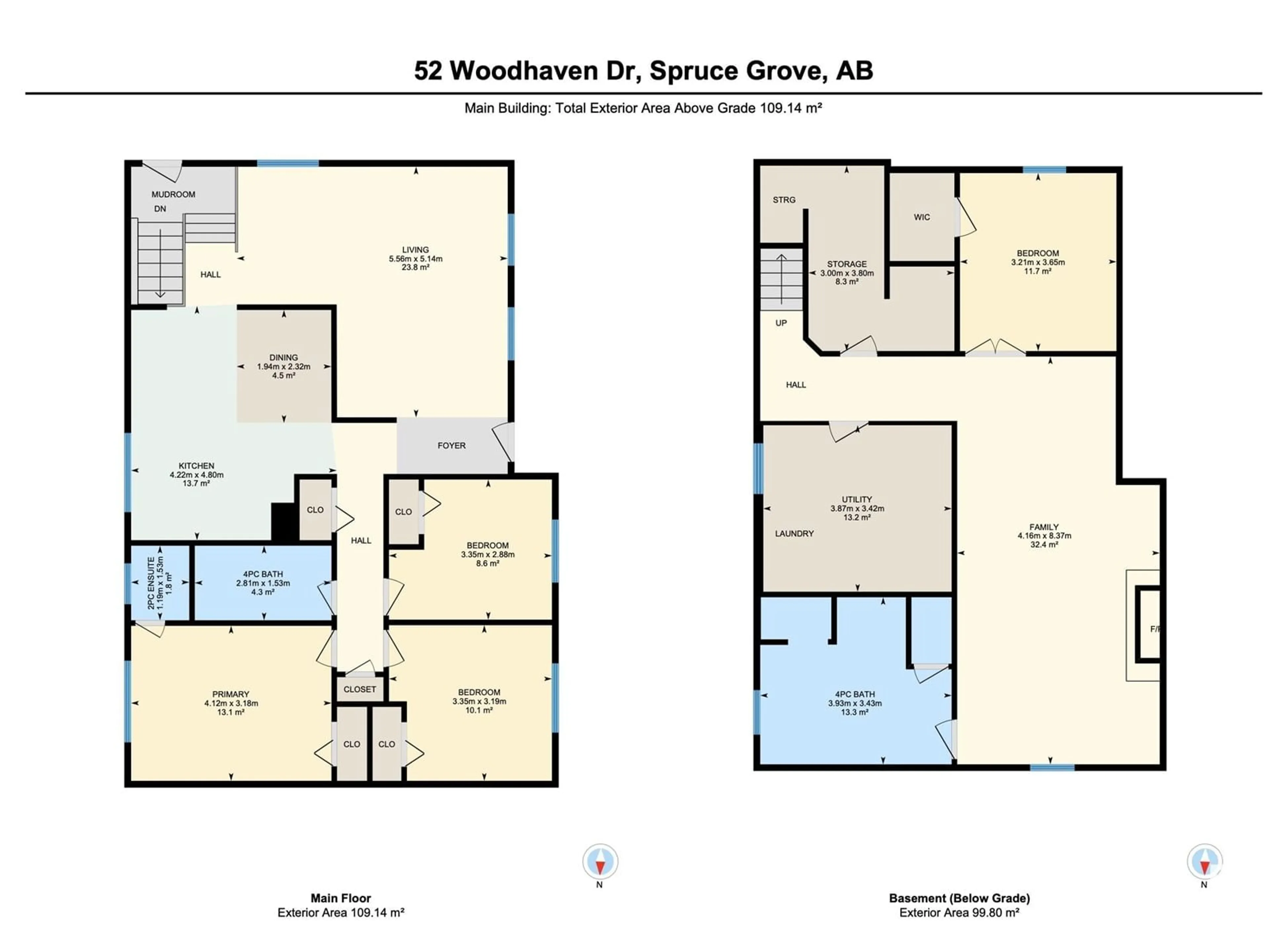 Floor plan for 52 WOODHAVEN DR, Spruce Grove Alberta T7X1M6
