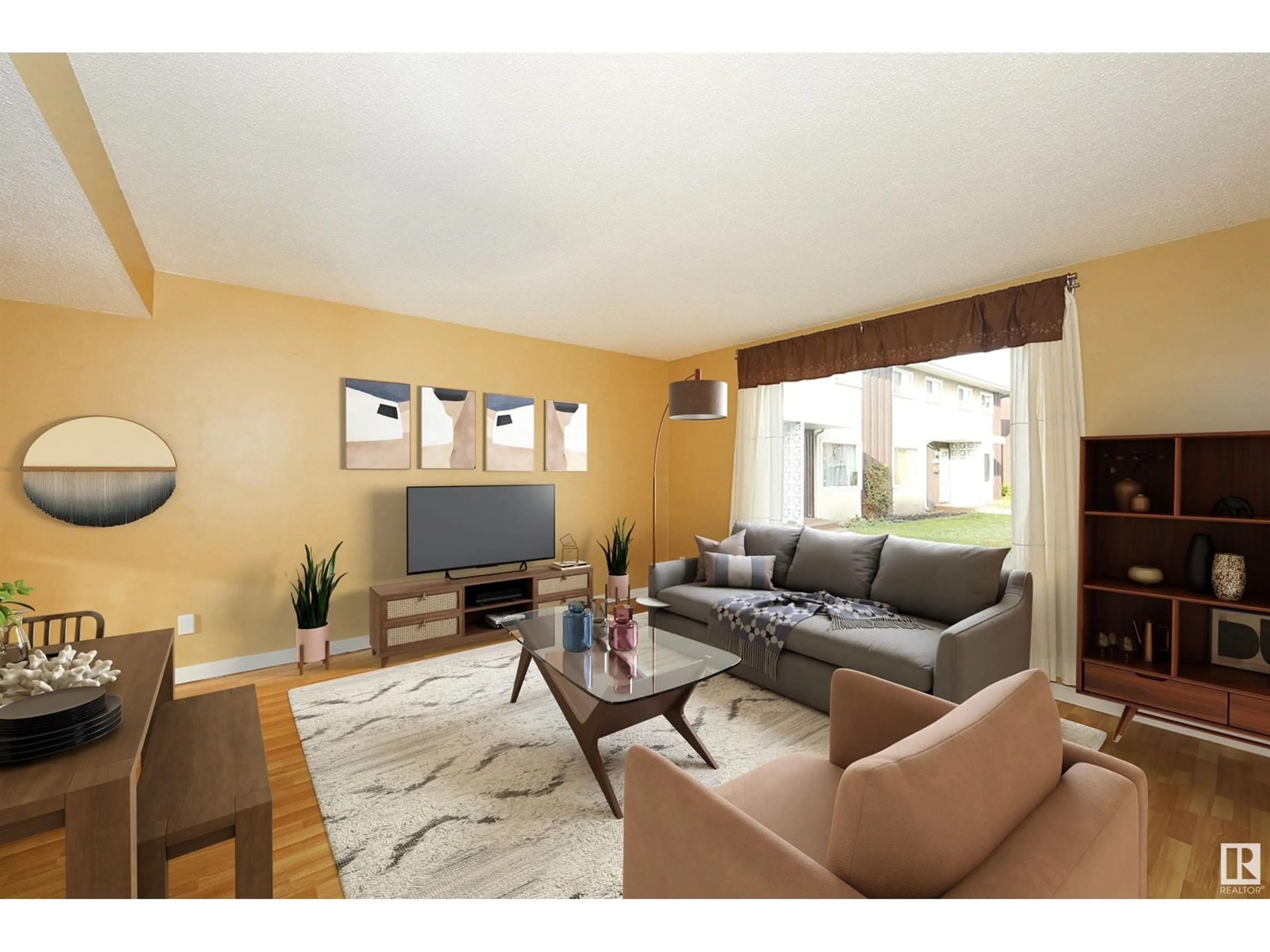 Living room with furniture, unknown for 10453 58 AV, Edmonton Alberta T6H1B8