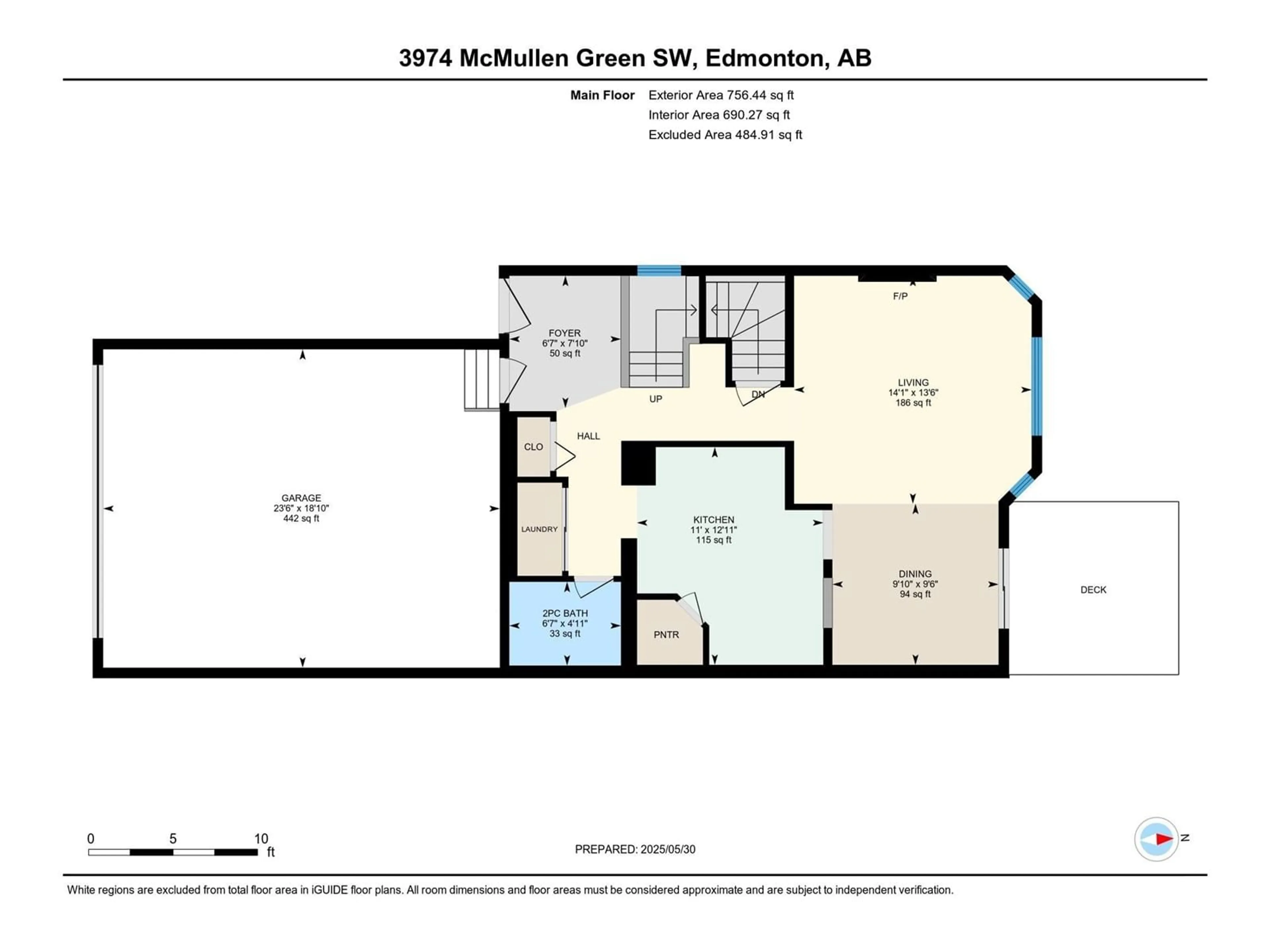 Floor plan for SW - 3974 MCMULLEN GREEN GR, Edmonton Alberta T6W1S7