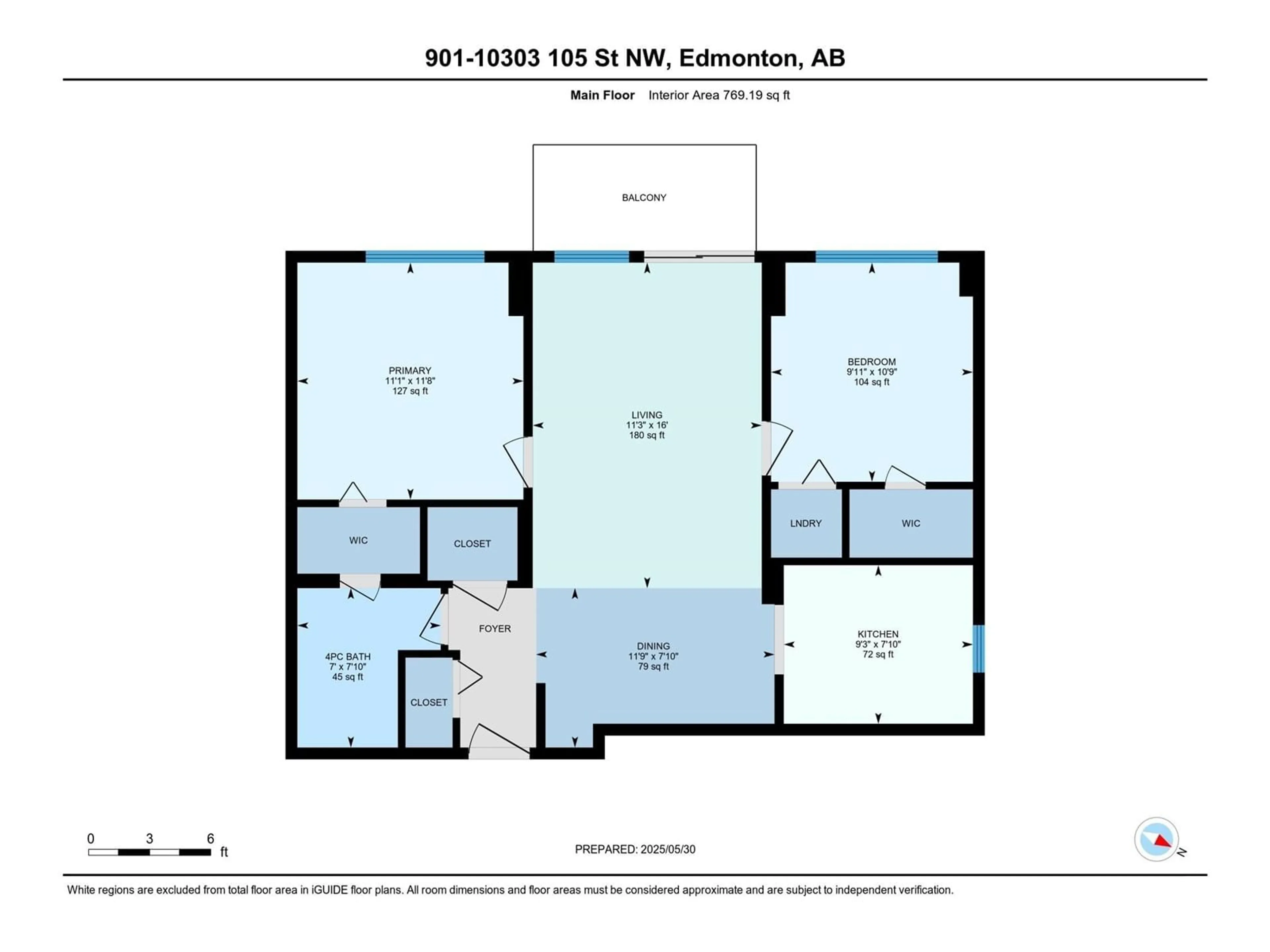 Floor plan for 901 - 10303 105 ST NW, Edmonton Alberta T5J5G3